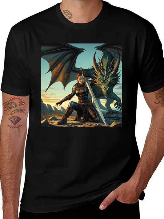 Dragon Rider Graphic Tee - Black