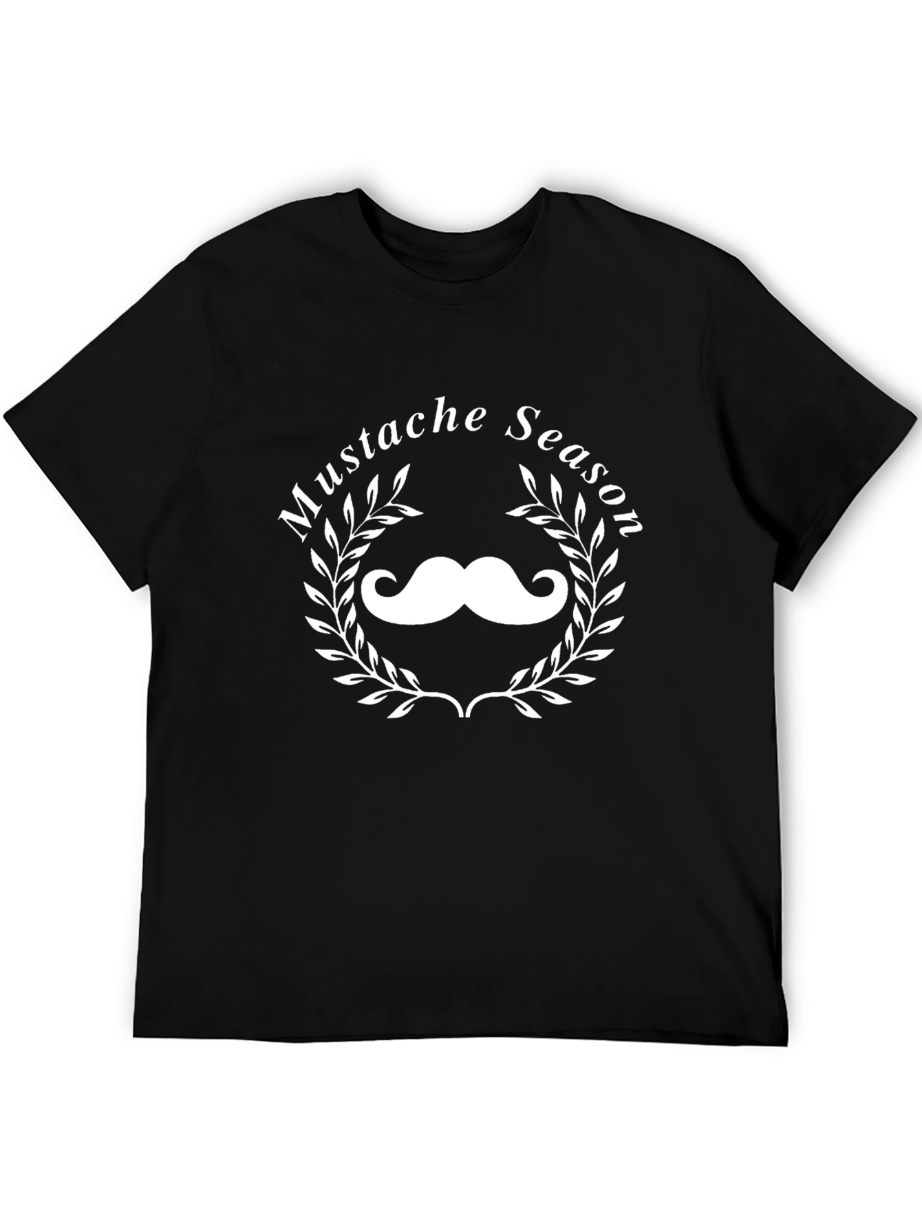 Mustache Season Graphic T-Shirt - Black