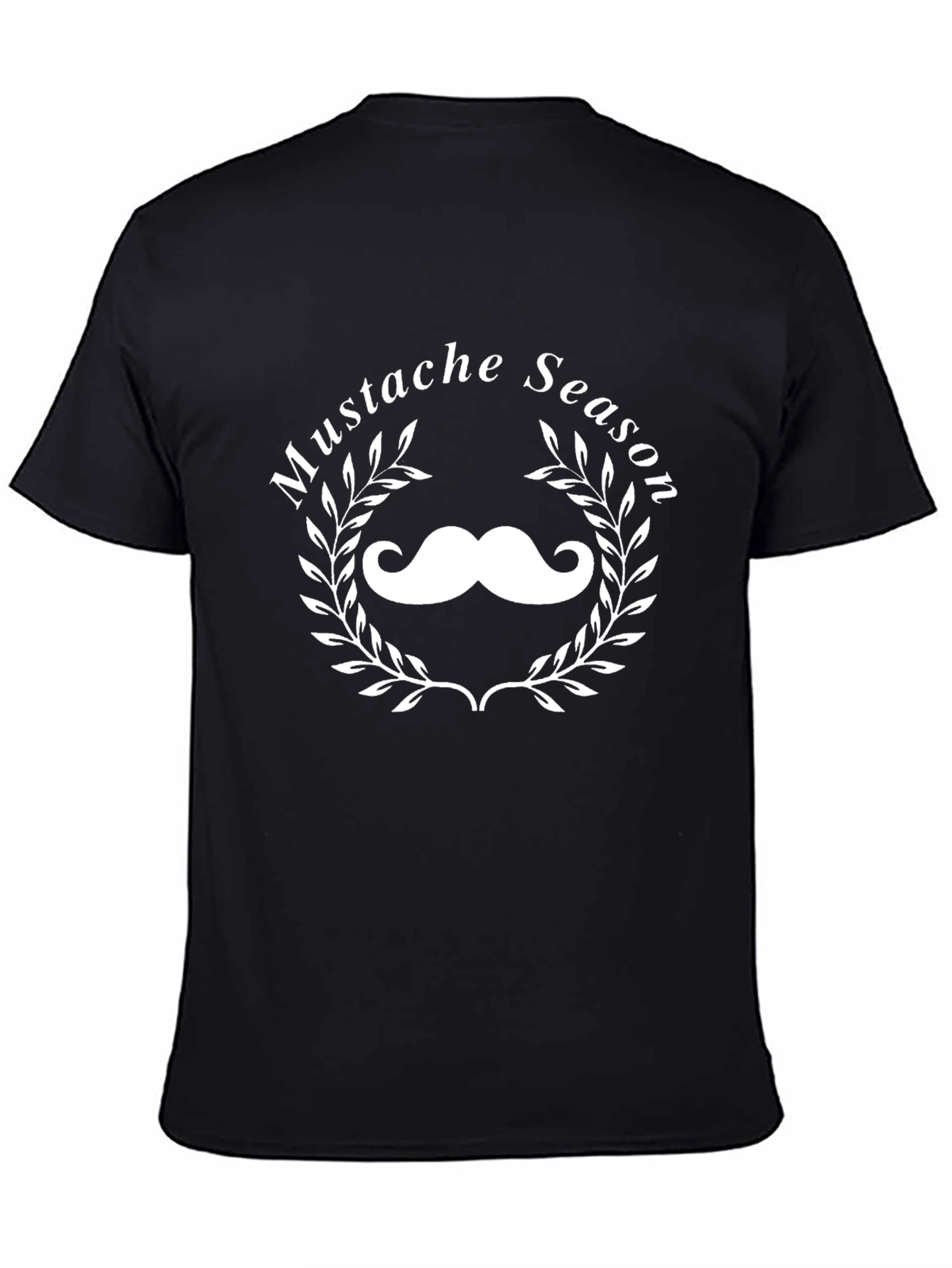 Mustache Season Graphic T-Shirt - Black