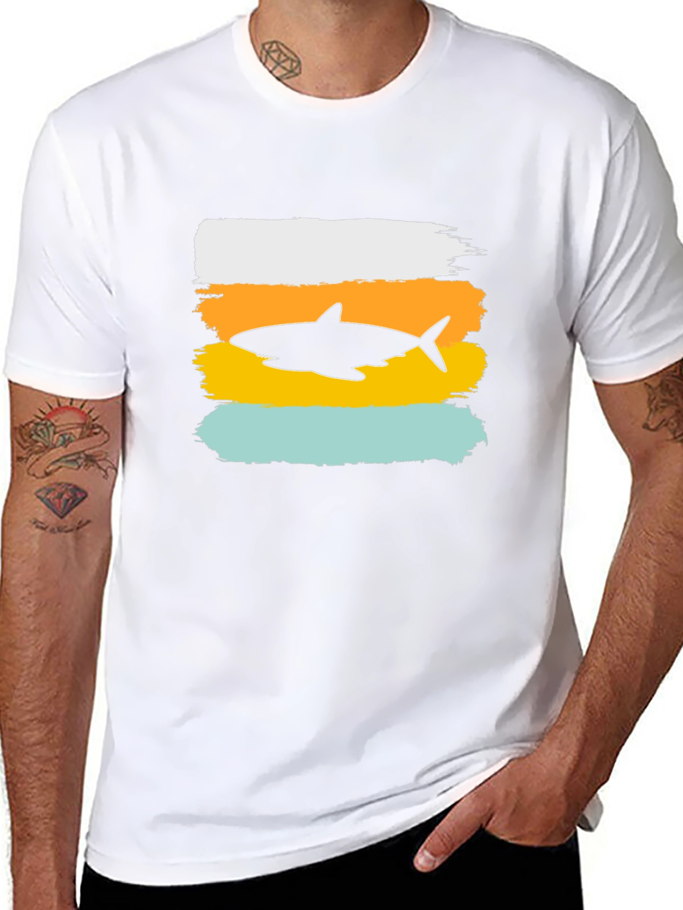 Shark Silhouette T-Shirt - Stylish Mens Tee