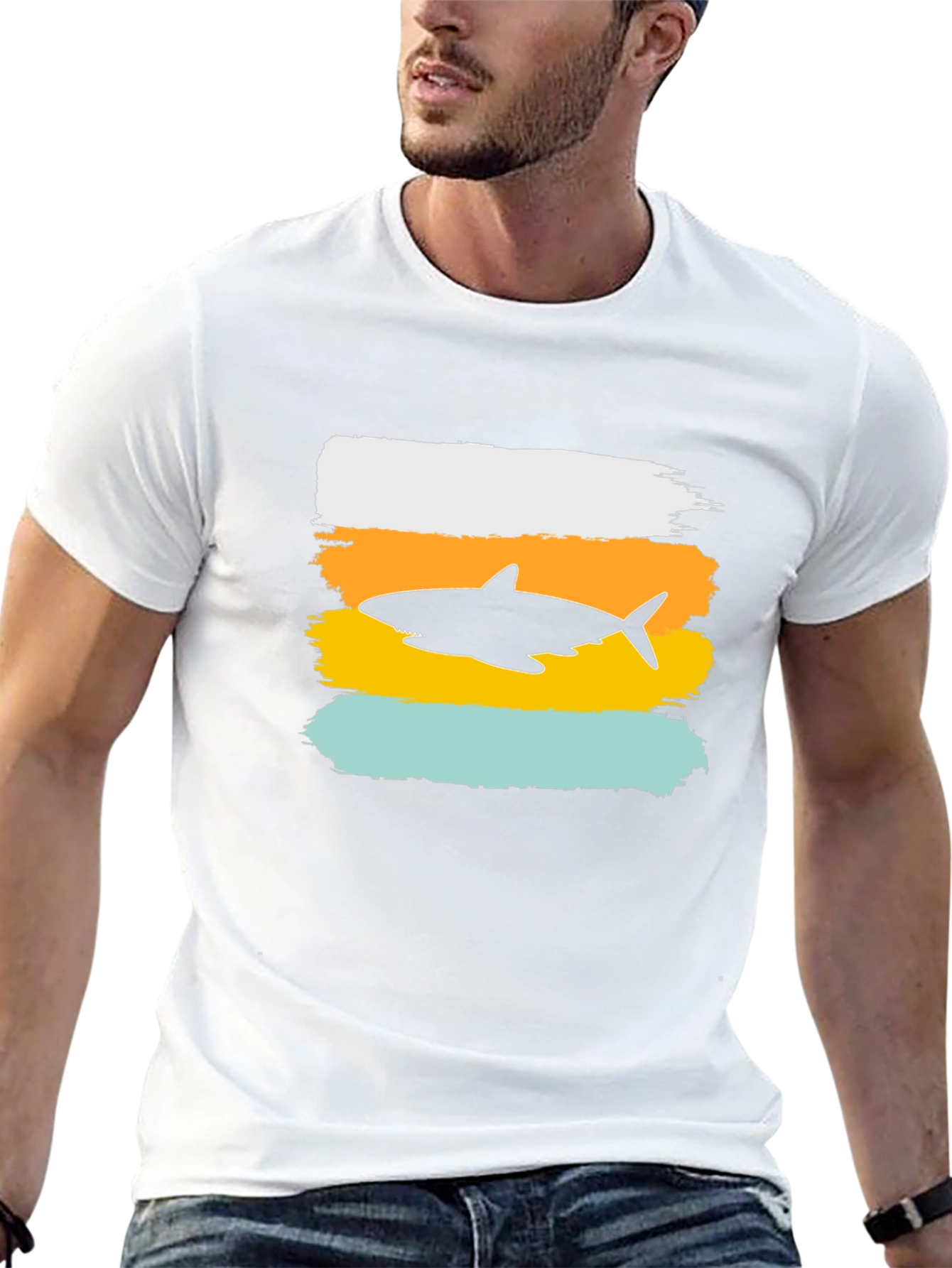 Shark Silhouette T-Shirt - Stylish Mens Tee