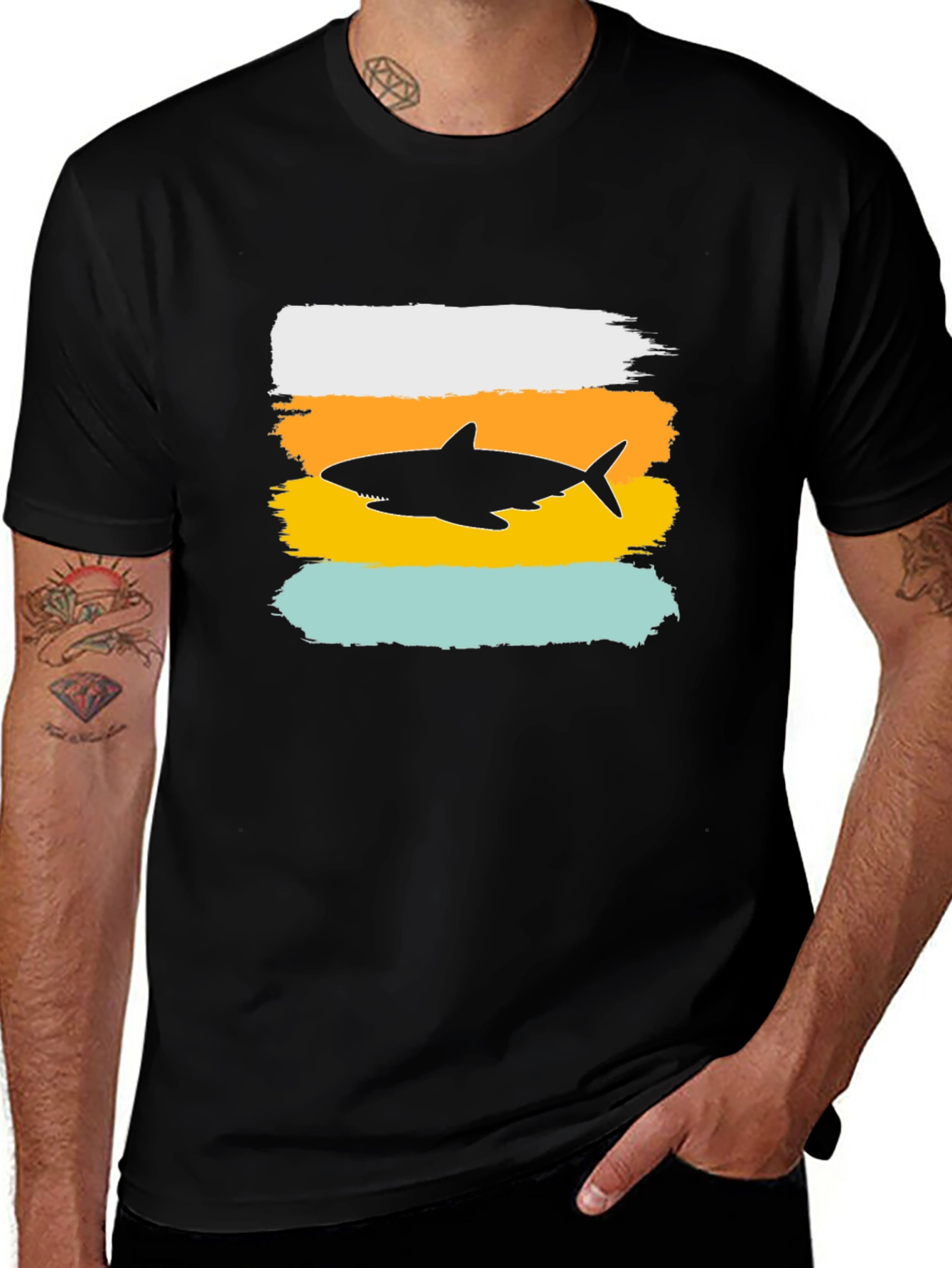 Shark Silhouette T-Shirt - Stylish Mens Tee