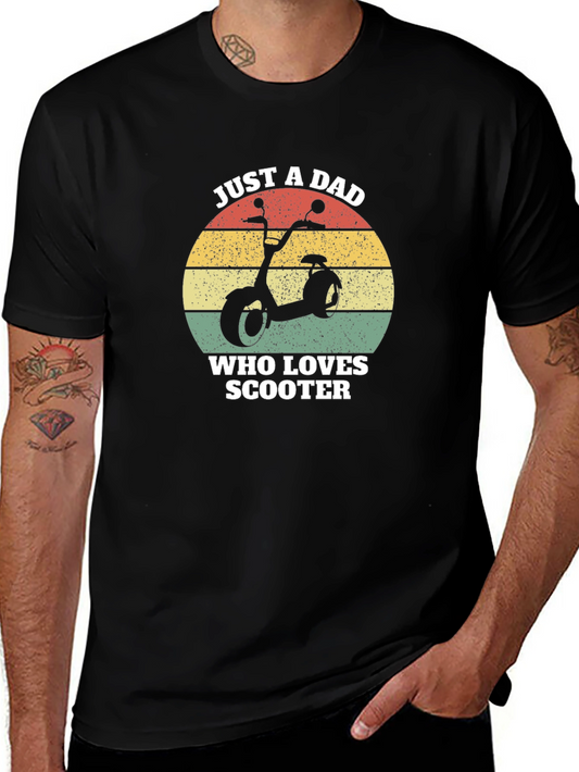 Just A Dad Who Loves Scooter Black T-Shirt