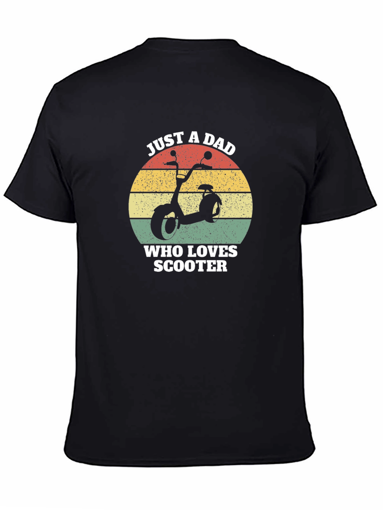 Just A Dad Who Loves Scooter Black T-Shirt
