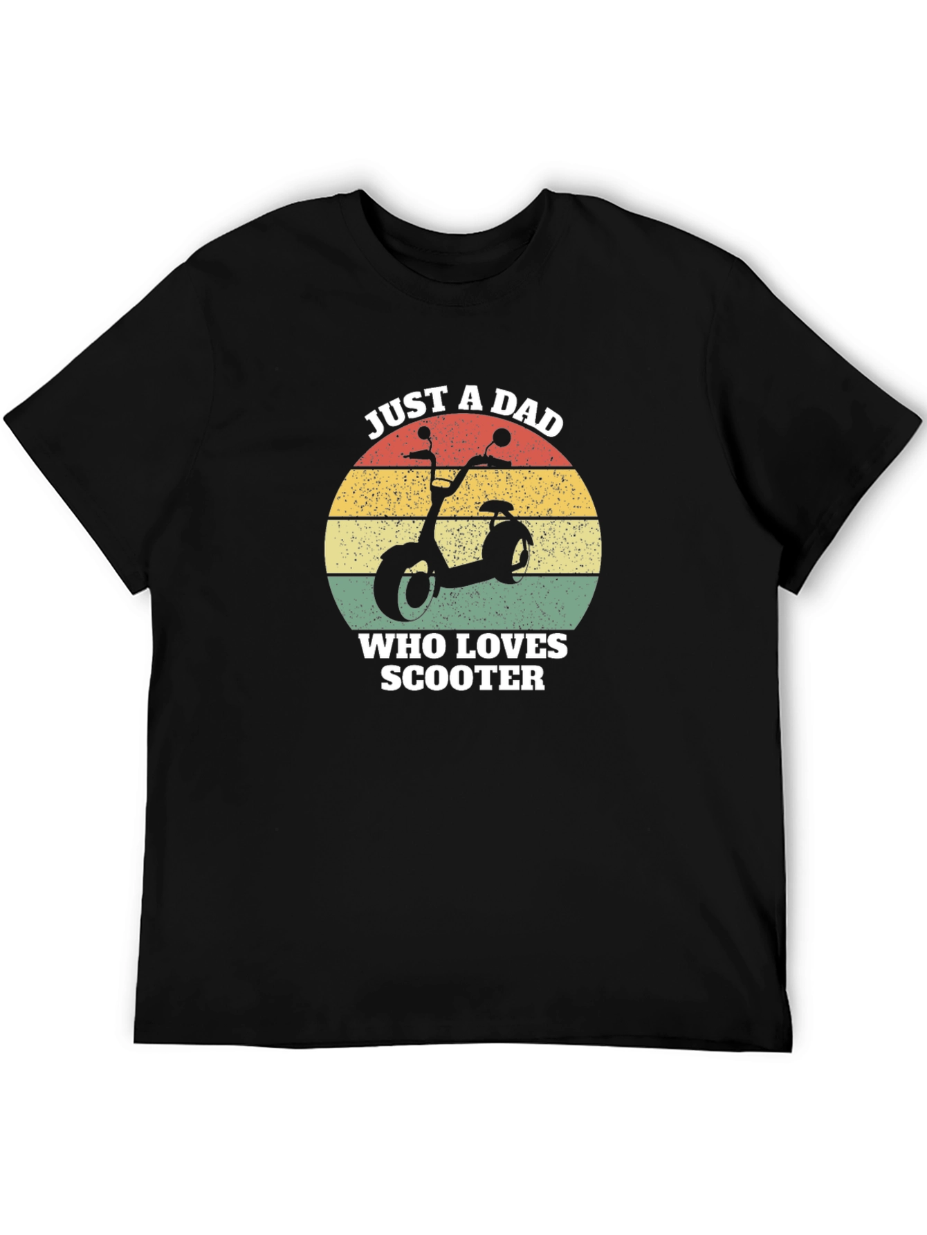 Just A Dad Who Loves Scooter Black T-Shirt