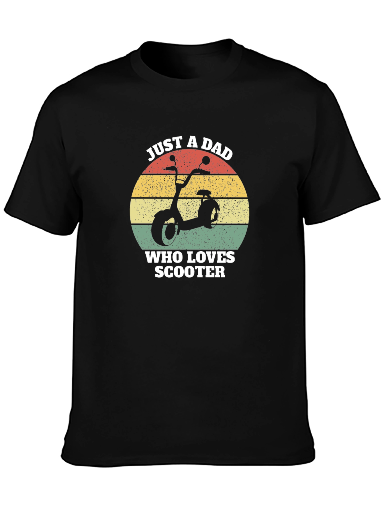 Just A Dad Who Loves Scooter Black T-Shirt