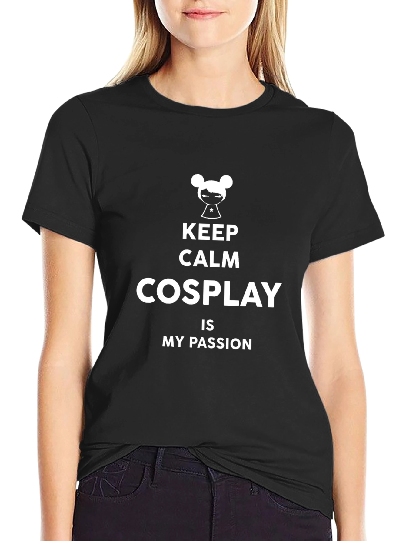 Keep Calm Cosplay Passion T-Shirt - Black Graphic Tee