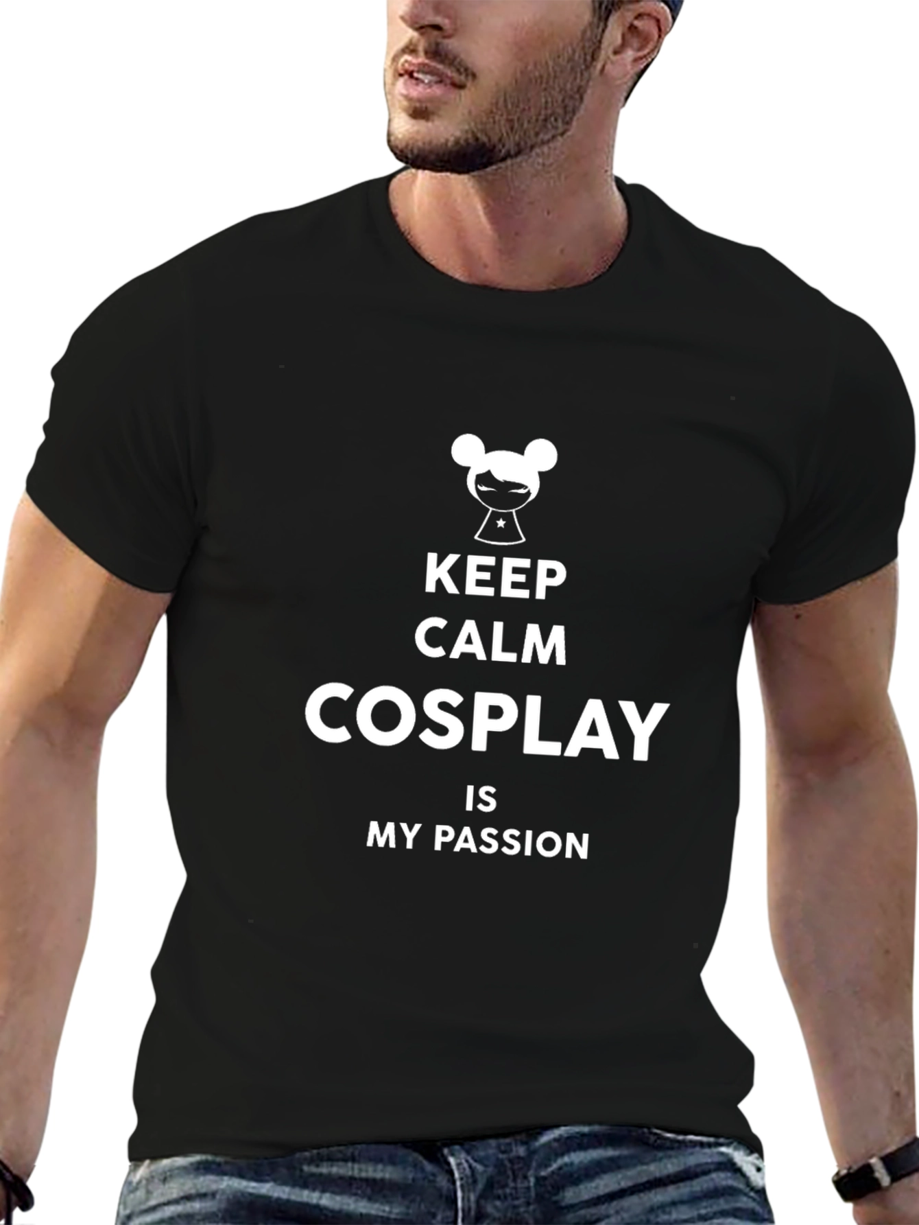 Keep Calm Cosplay Passion T-Shirt - Black Graphic Tee