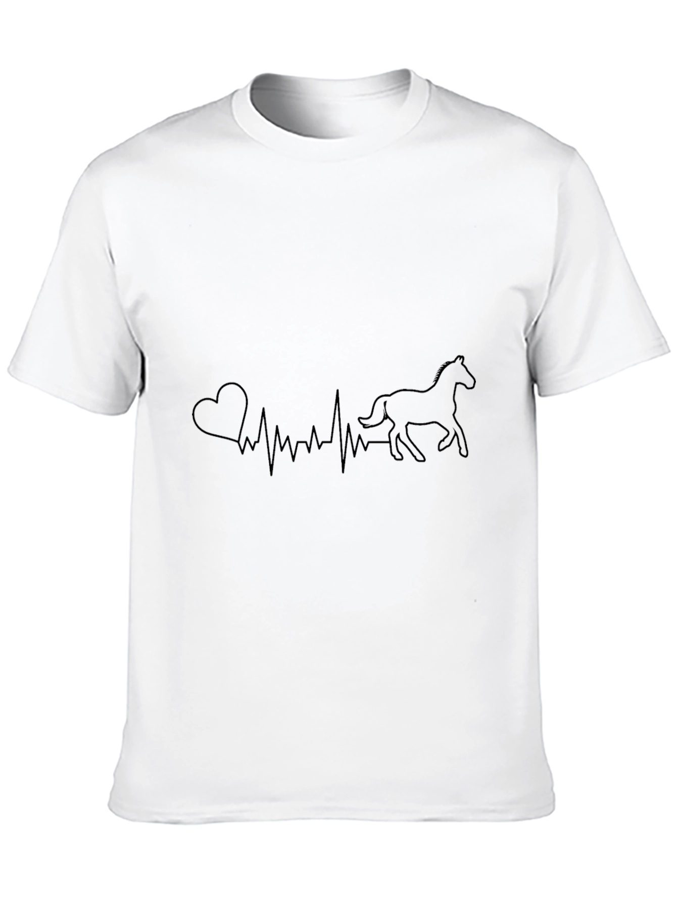 Horse Heartbeat Graphic T-Shirt - Equestrian Love Tee