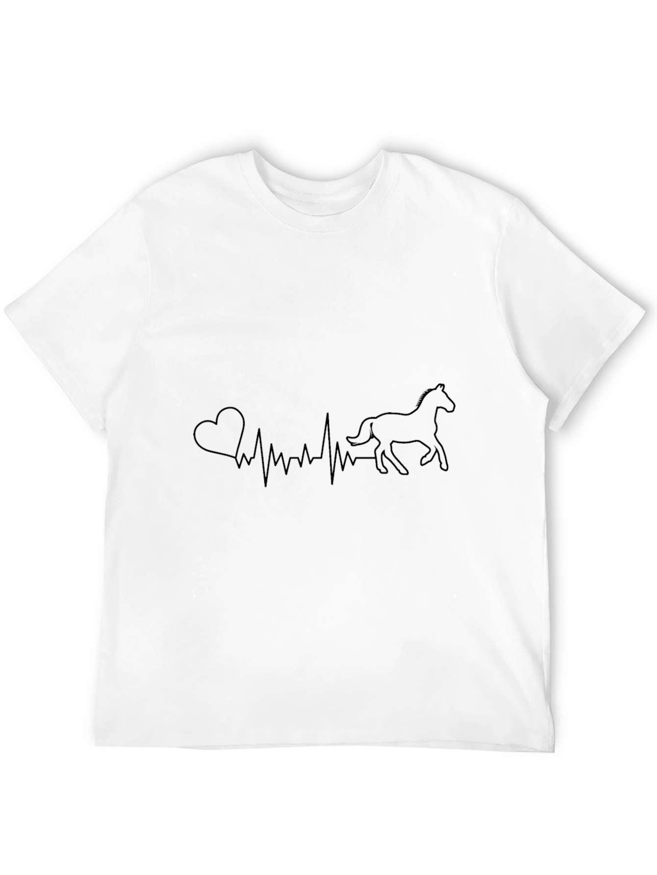 Horse Heartbeat Graphic T-Shirt - Equestrian Love Tee