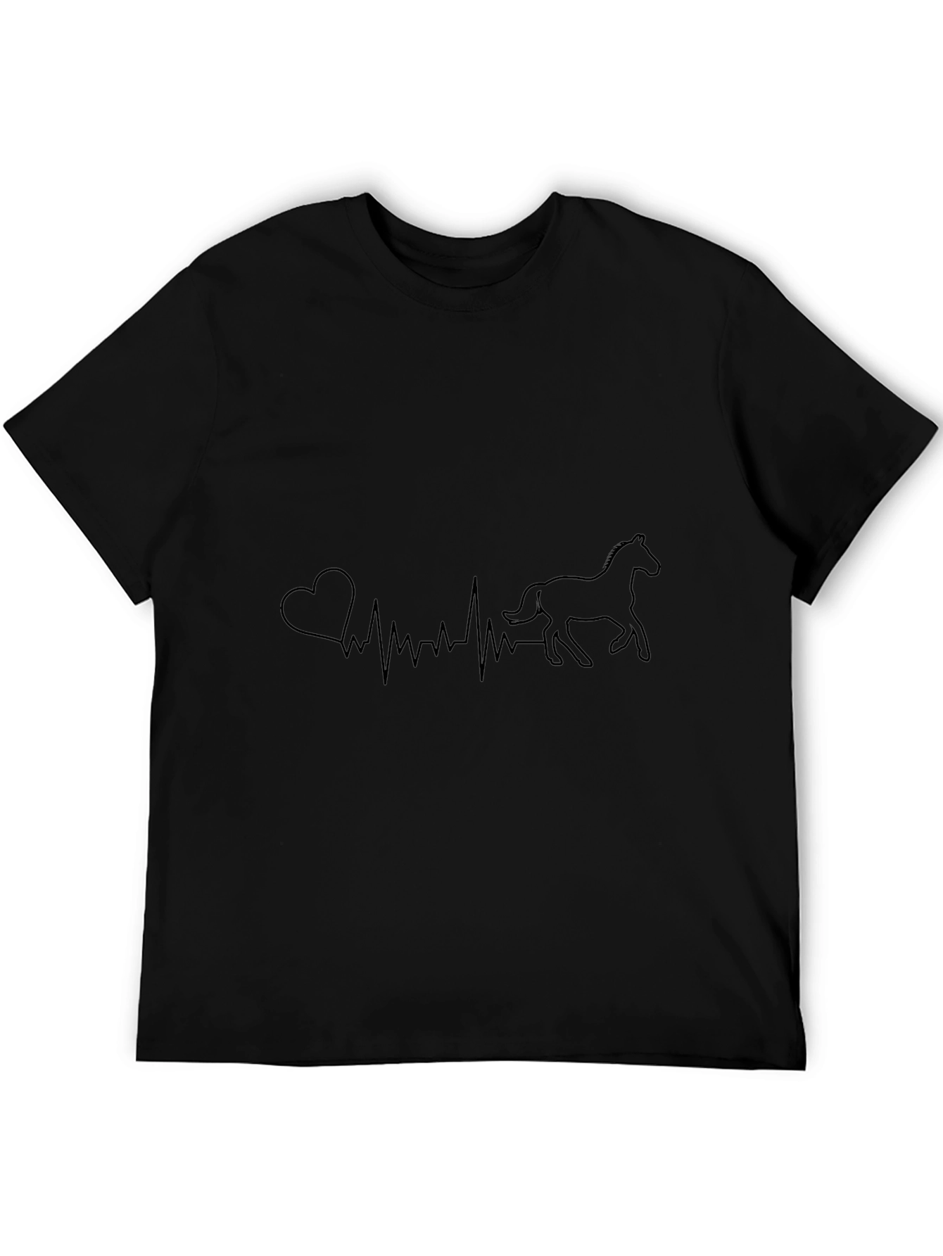 Horse Heartbeat Graphic T-Shirt - Equestrian Love Tee