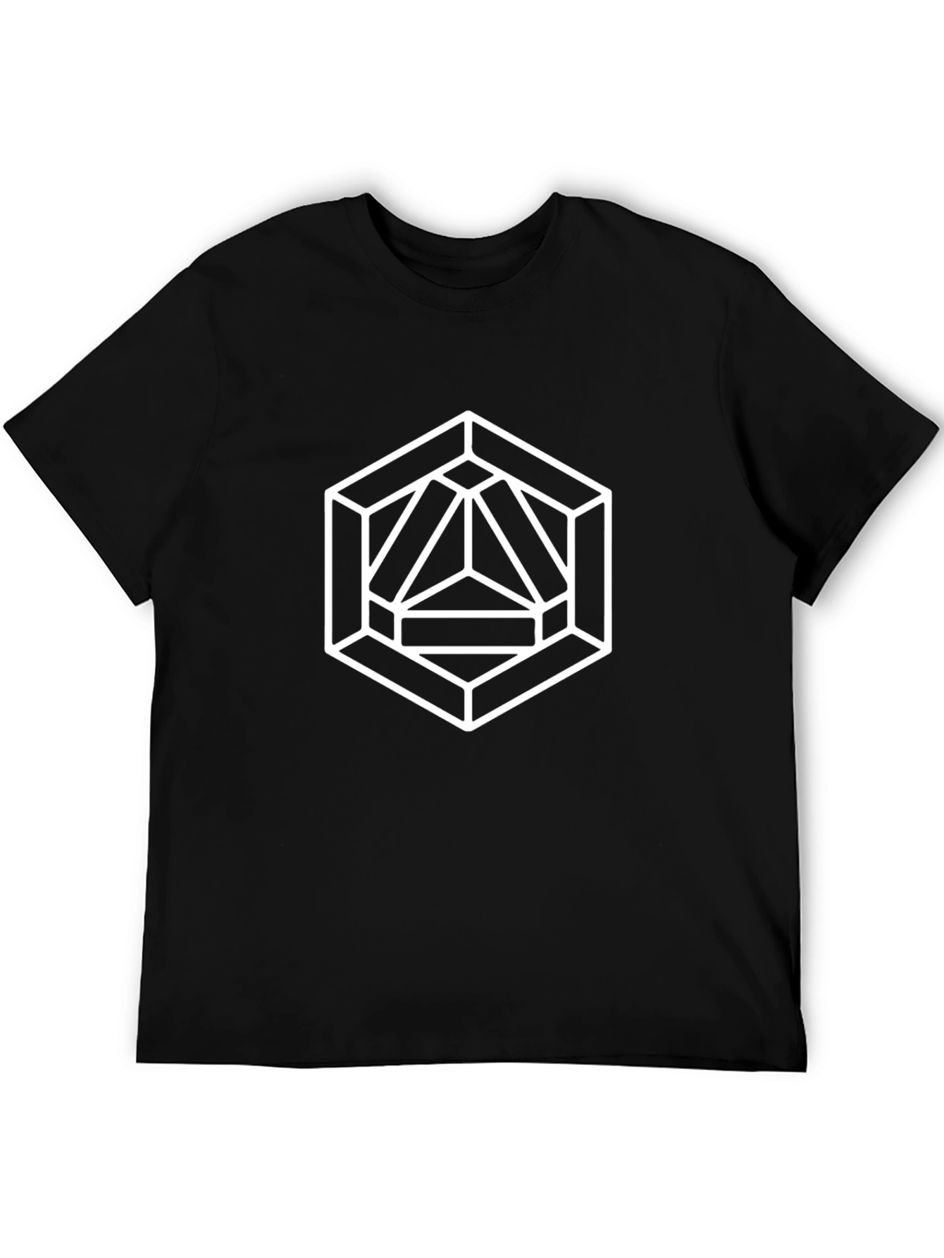 Geometric Hexagon Graphic Tee - Modern Design
