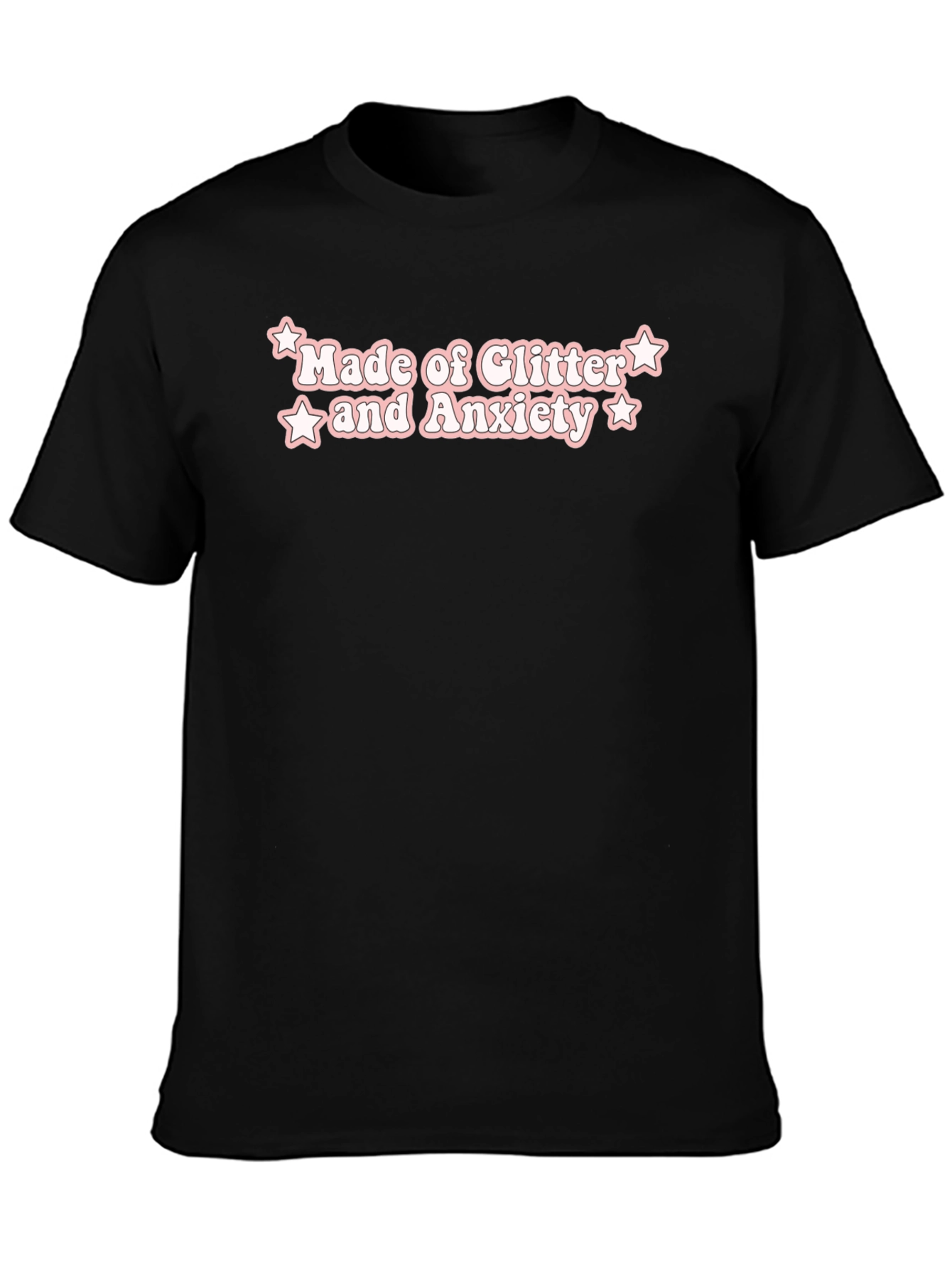 Glitter and Anxiety Black T-Shirt