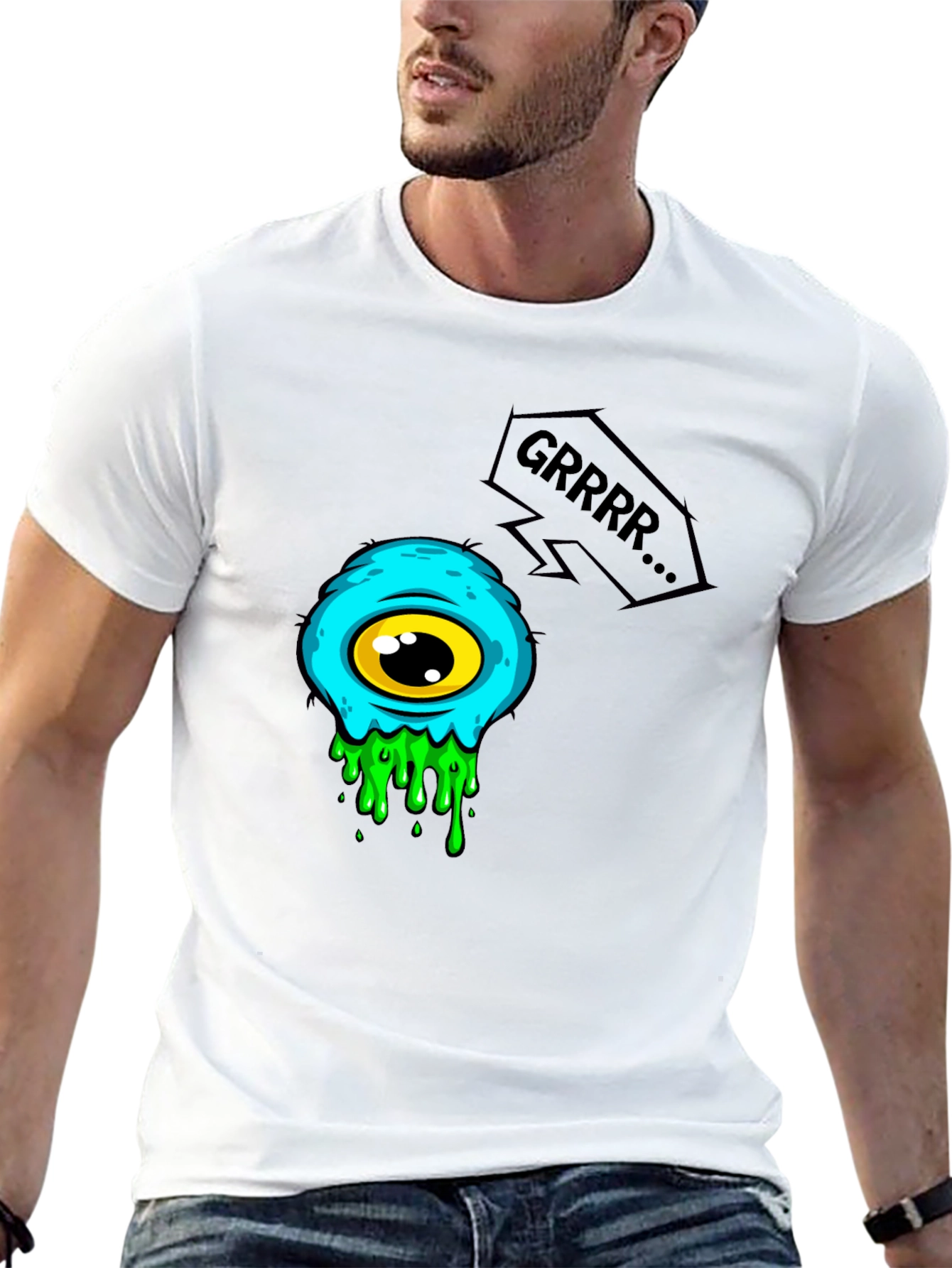 Grrr Monster Eye Graphic Tee - Black