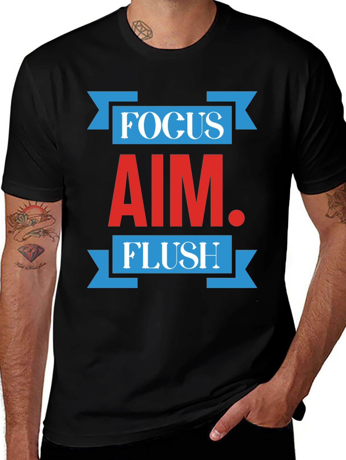 Focus Aim Flush Graphic Print Crew Neck T-Shirt