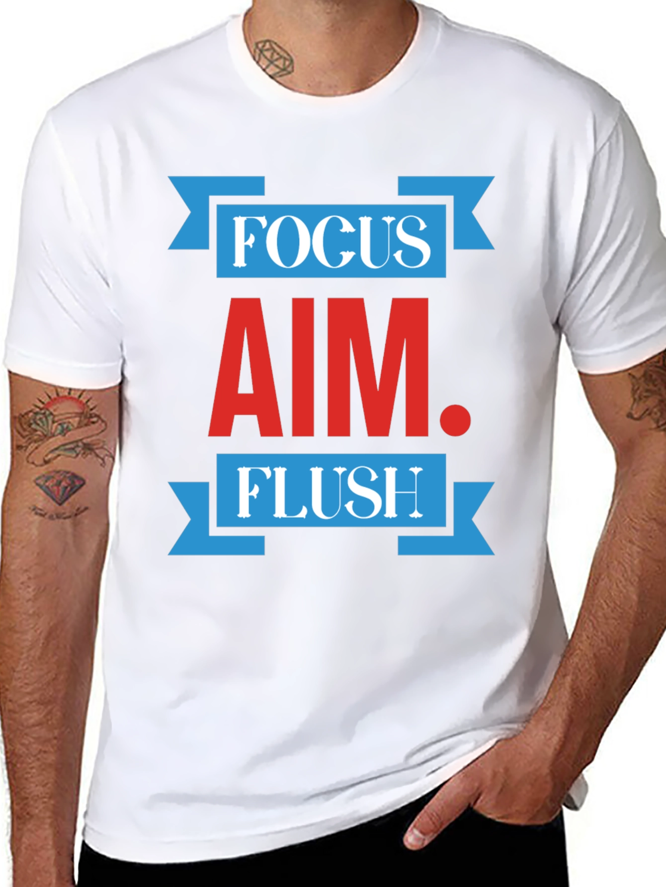 Focus Aim Flush Graphic Print Crew Neck T-Shirt