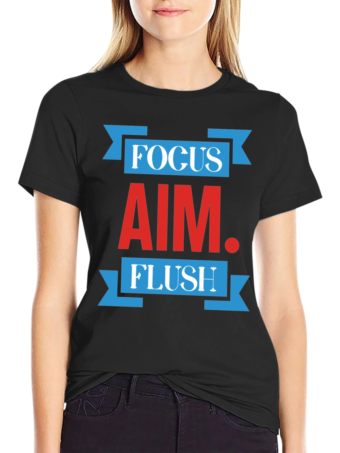 Focus Aim Flush Graphic Print Crew Neck T-Shirt