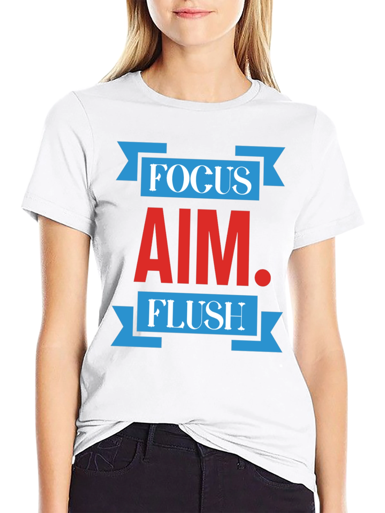Focus Aim Flush Graphic Print Crew Neck T-Shirt