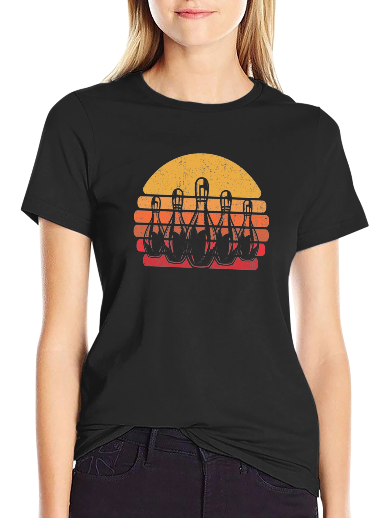 Retro Bowling Sunset T-Shirt