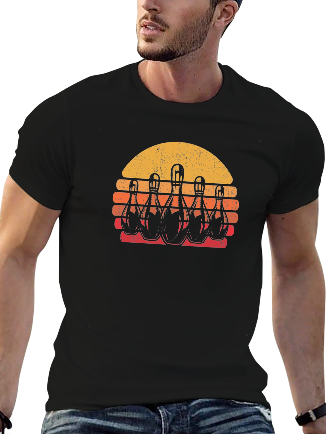 Retro Bowling Sunset T-Shirt