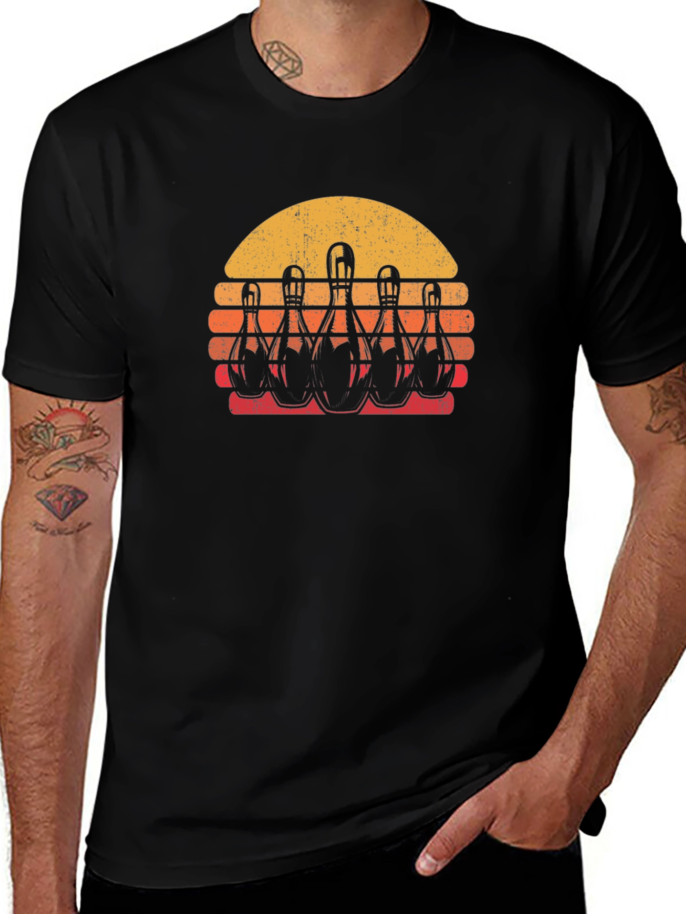 Retro Bowling Sunset T-Shirt