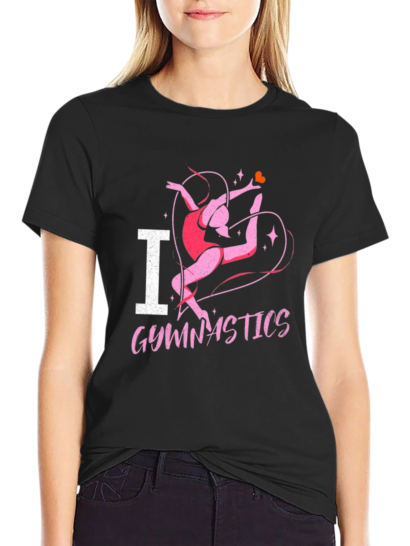 I Heart Gymnastics Black T-Shirt