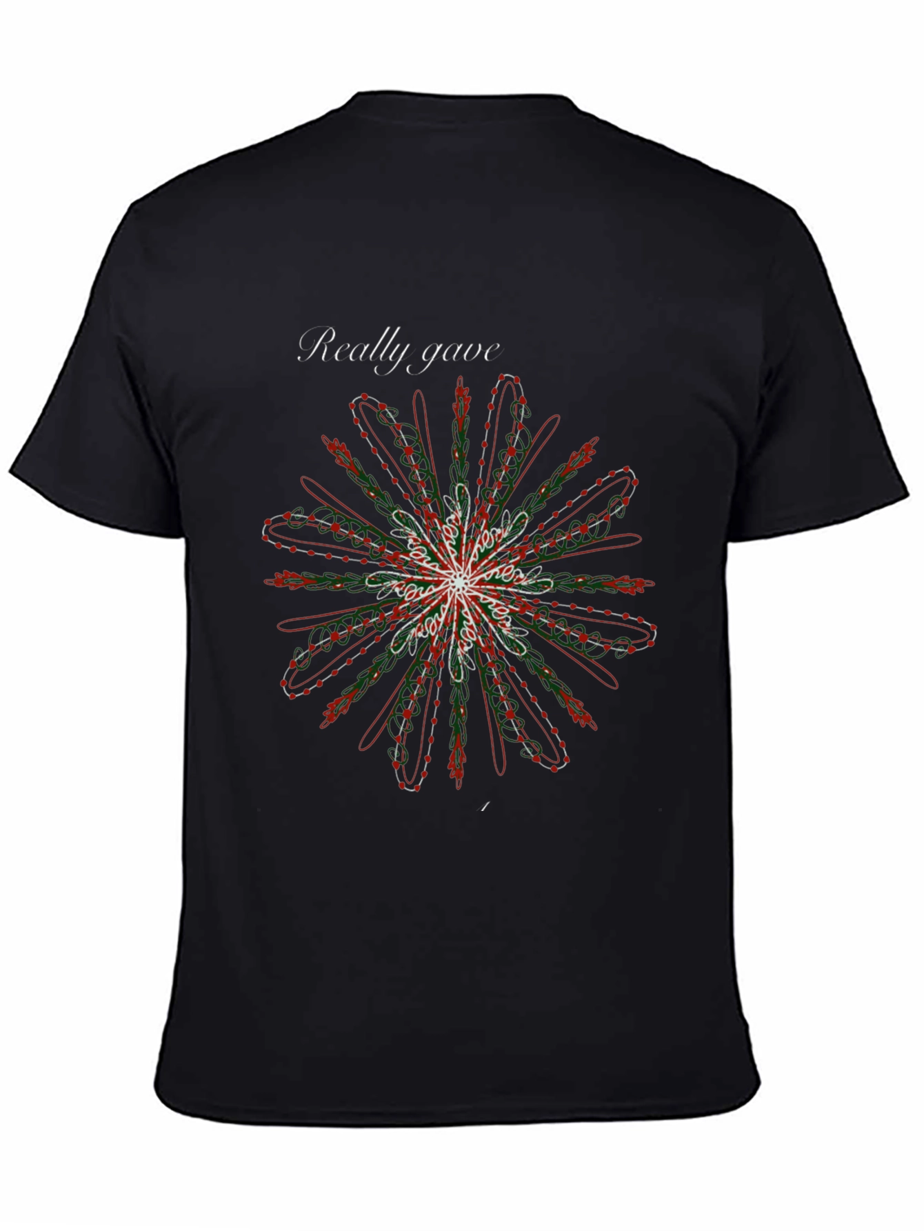Floral Mandala Graphic Black Tee
