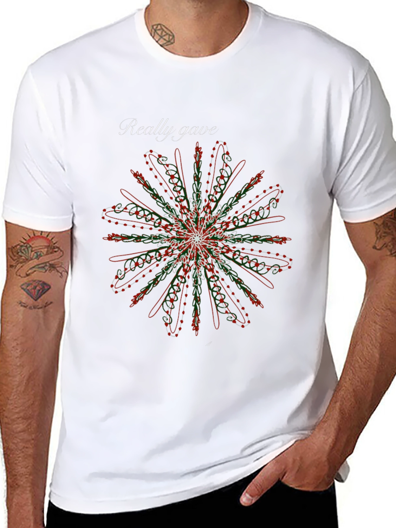 Floral Mandala Graphic Black Tee
