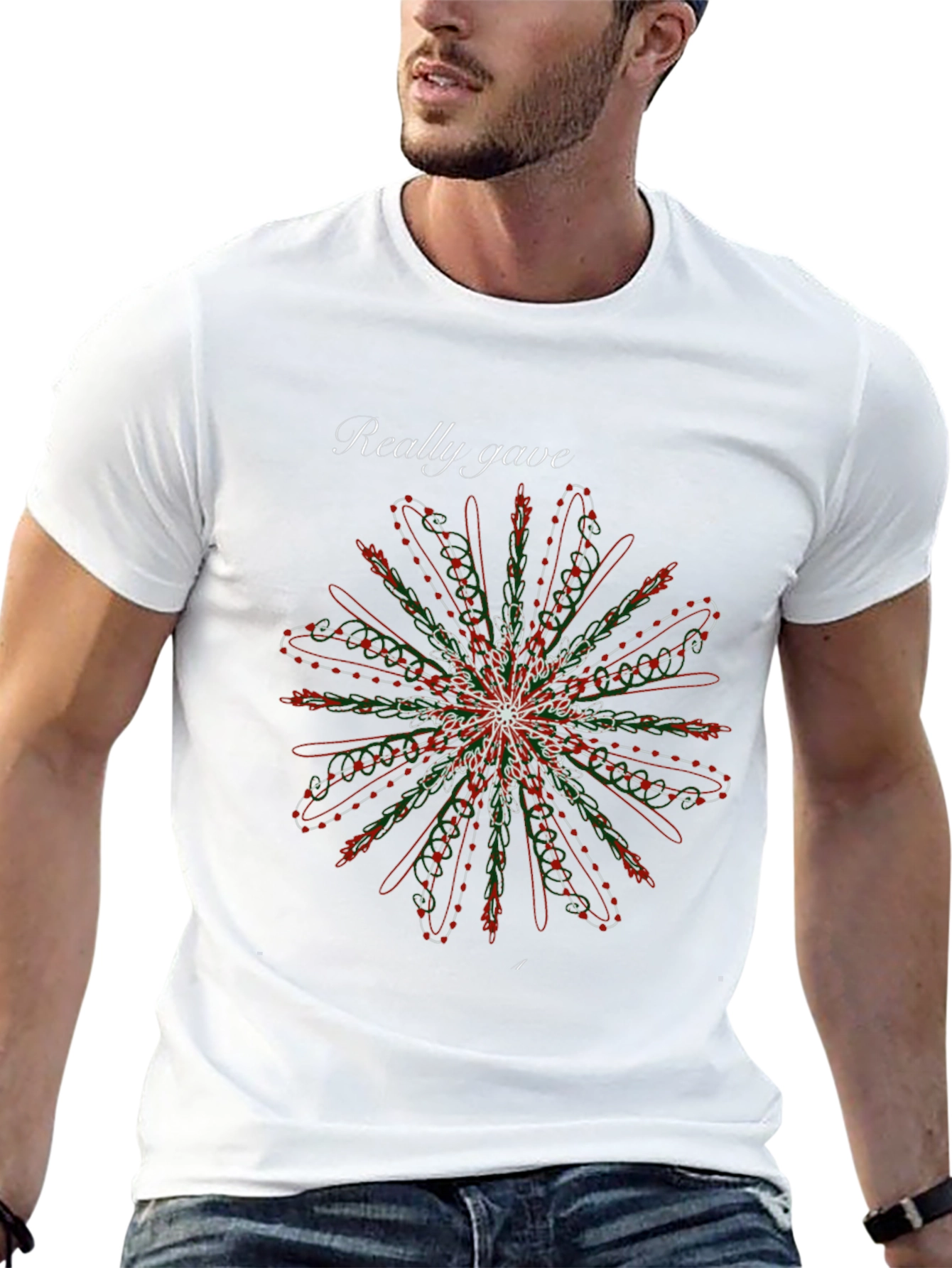 Floral Mandala Graphic Black Tee