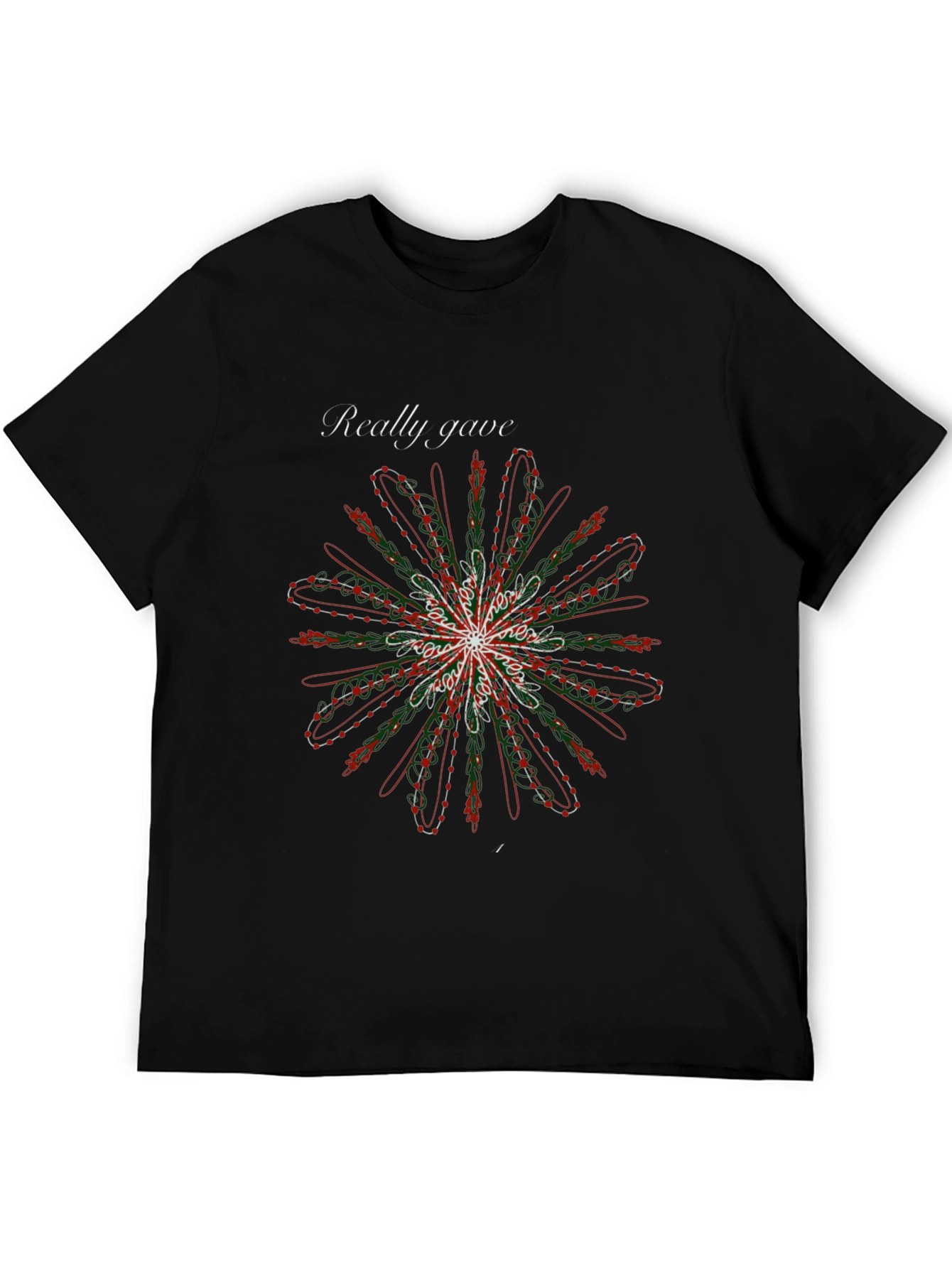 Floral Mandala Graphic Black Tee