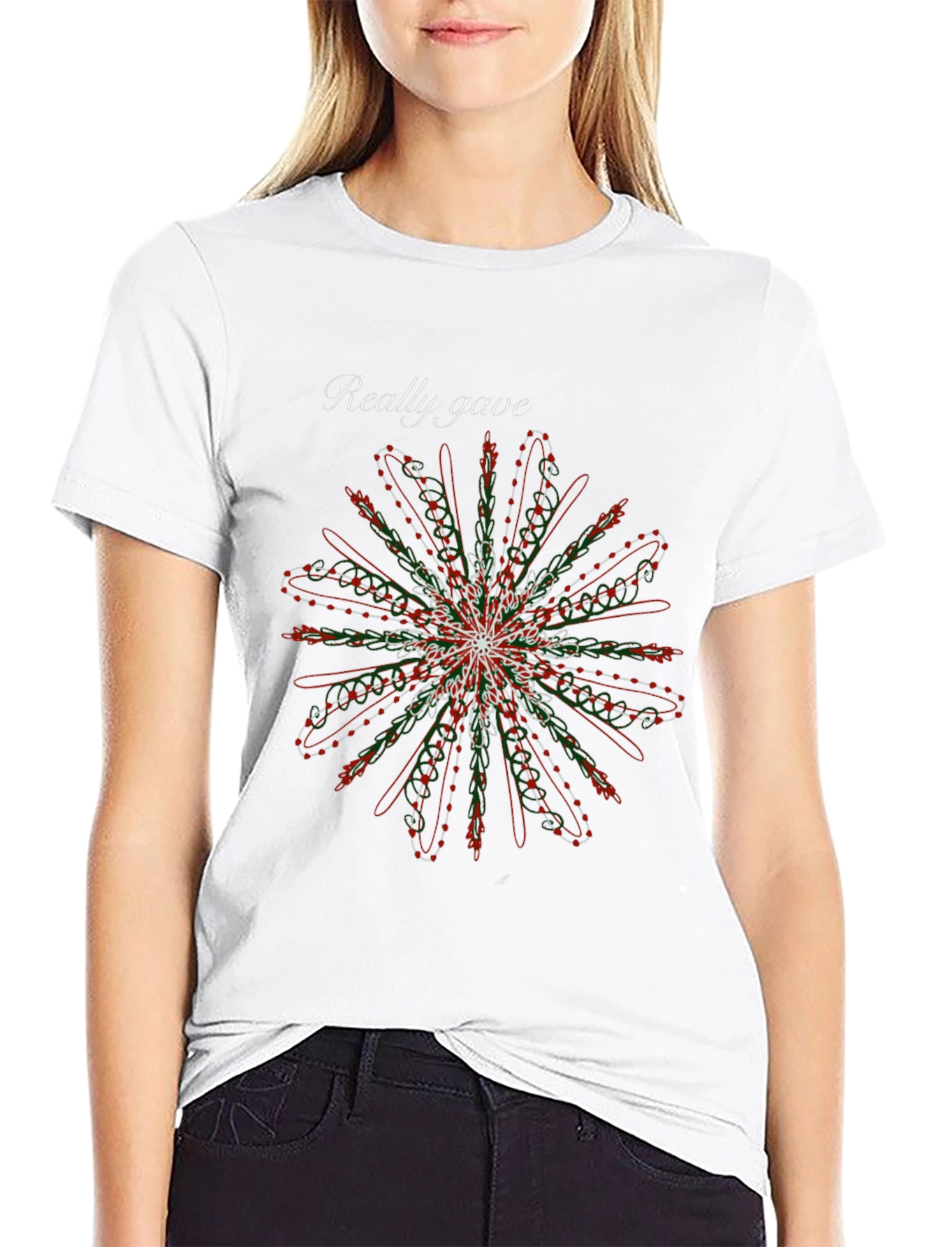Floral Mandala Graphic Black Tee