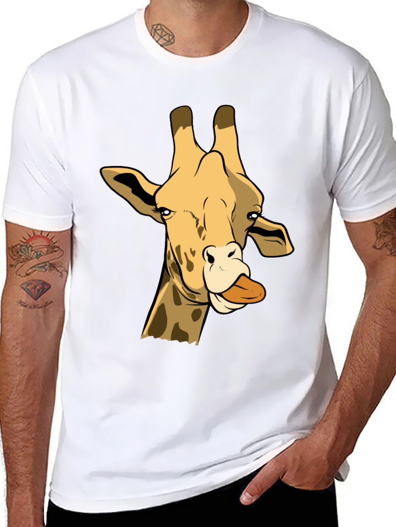 Funny Giraffe T-Shirt - Cartoon Animal Tee