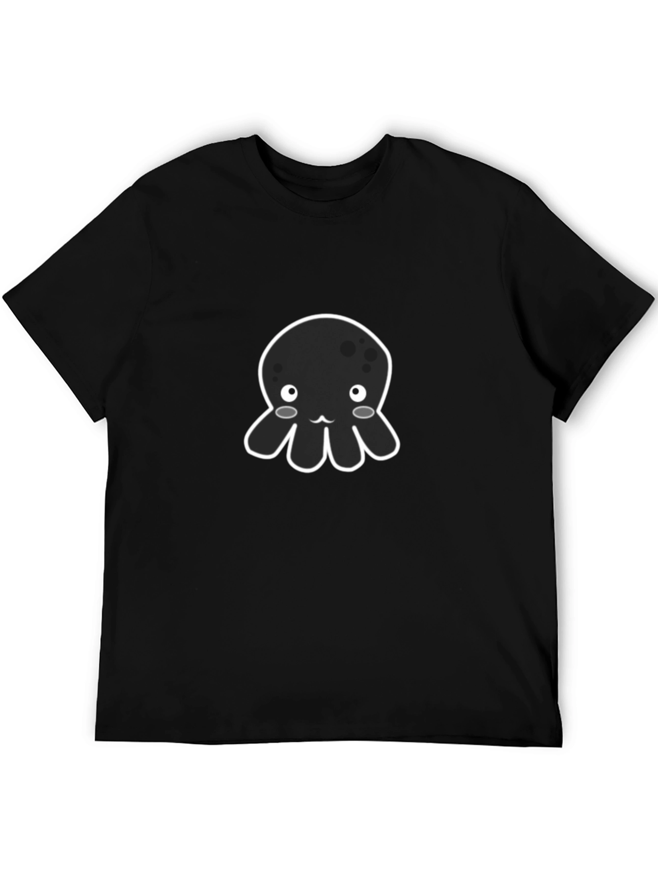 Cute Octopus Graphic Tee - Black