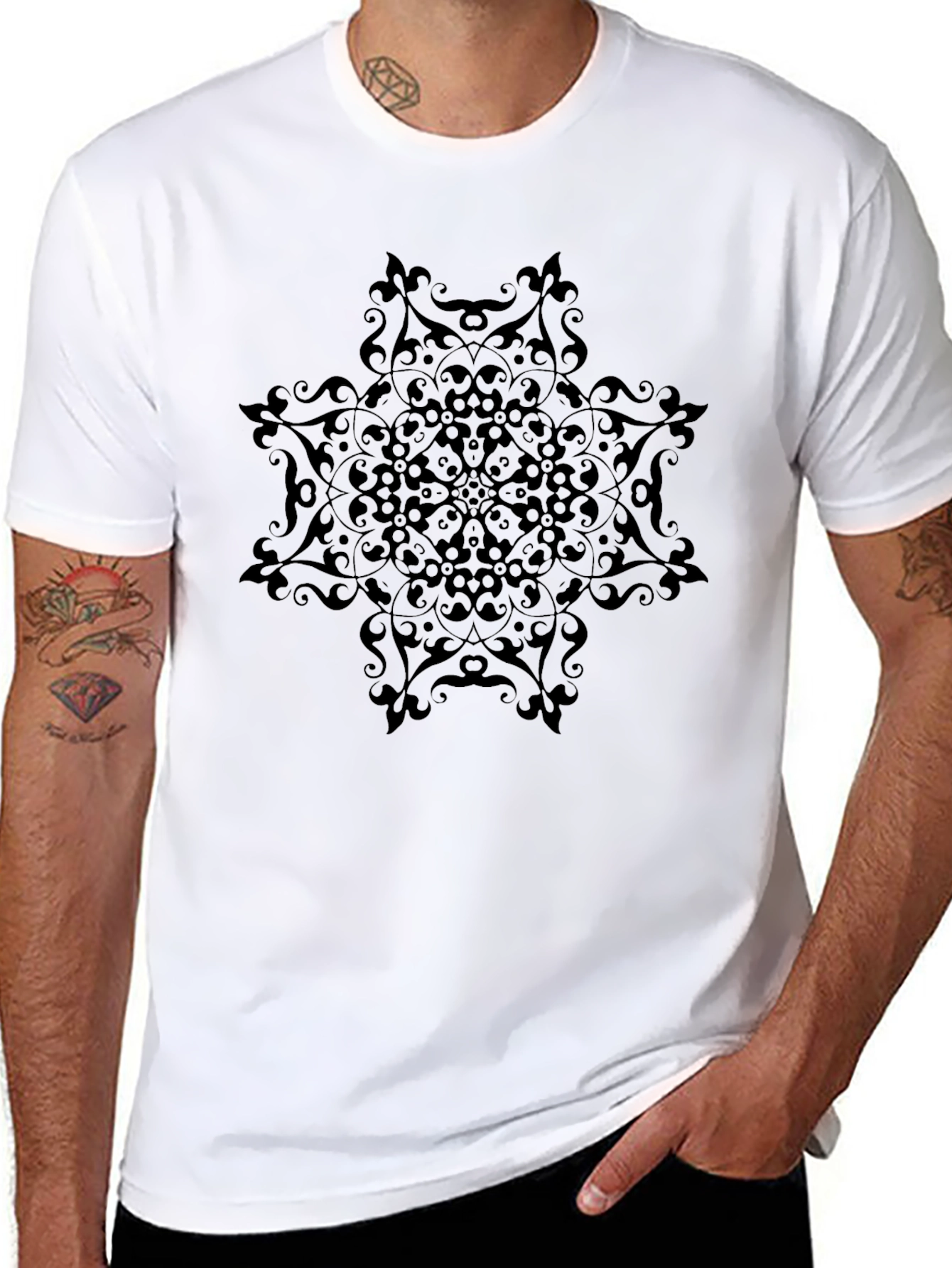 Black Mandala Graphic T-Shirt
