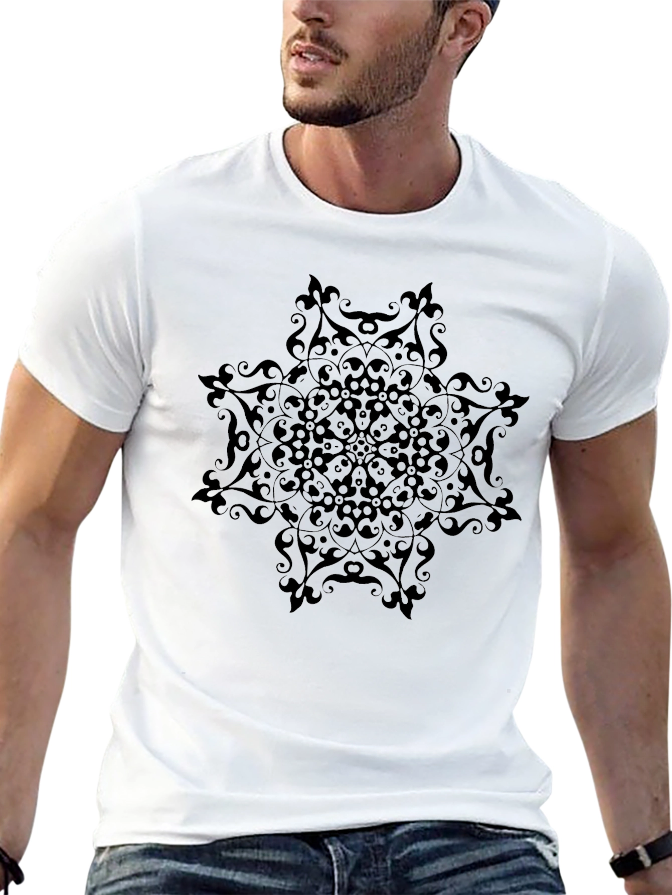Black Mandala Graphic T-Shirt