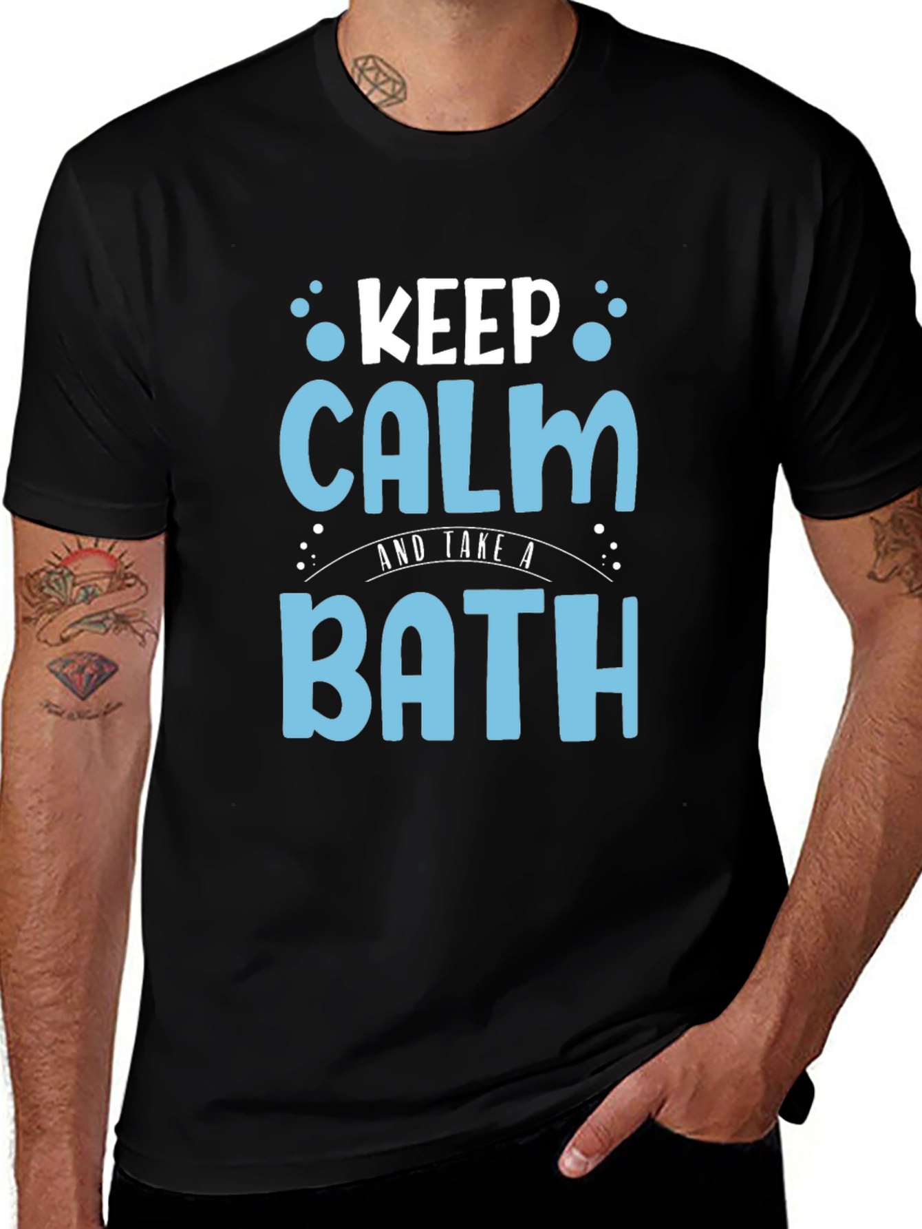 Keep Calm and Take a Bath Black T-Shirt