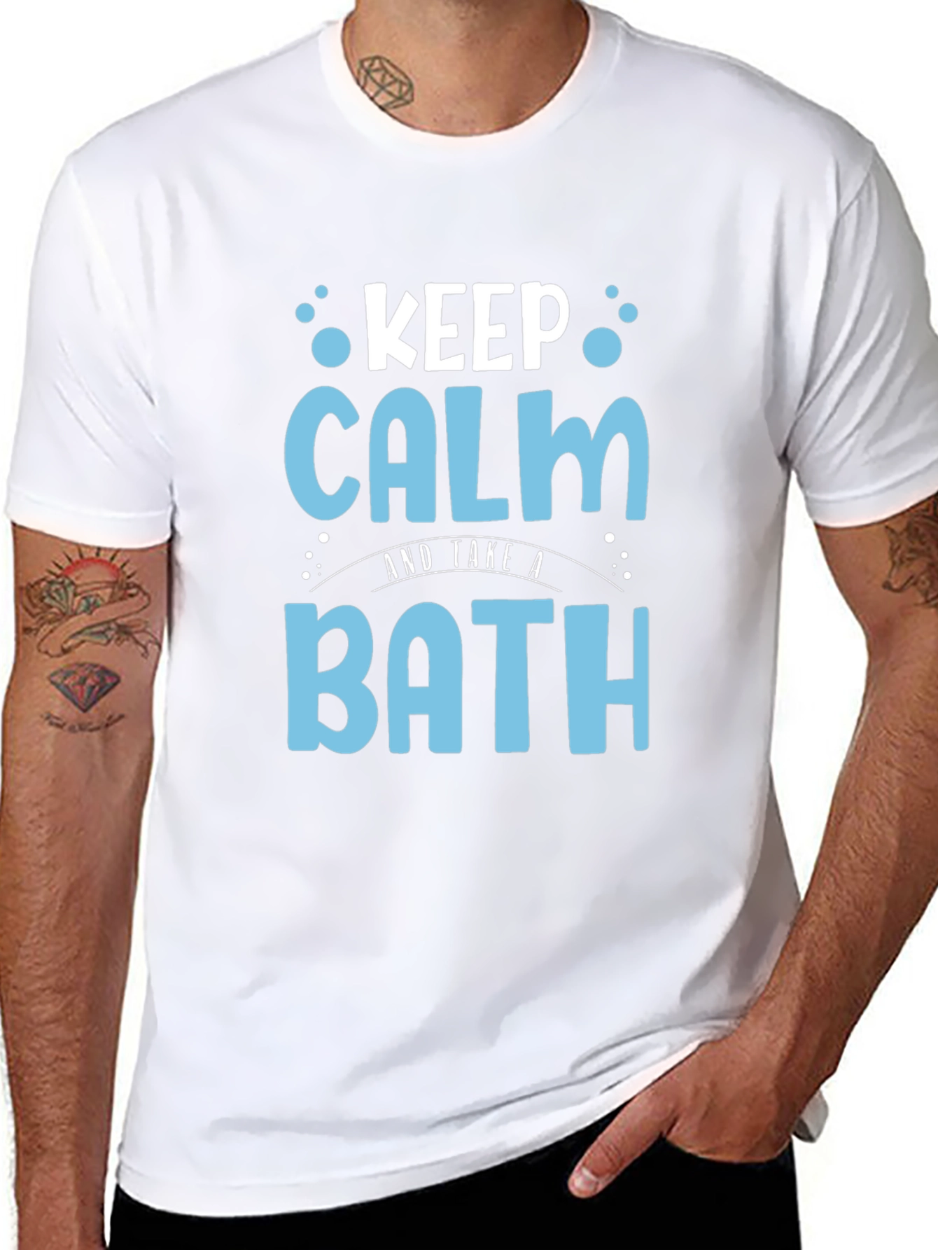 Keep Calm and Take a Bath Black T-Shirt