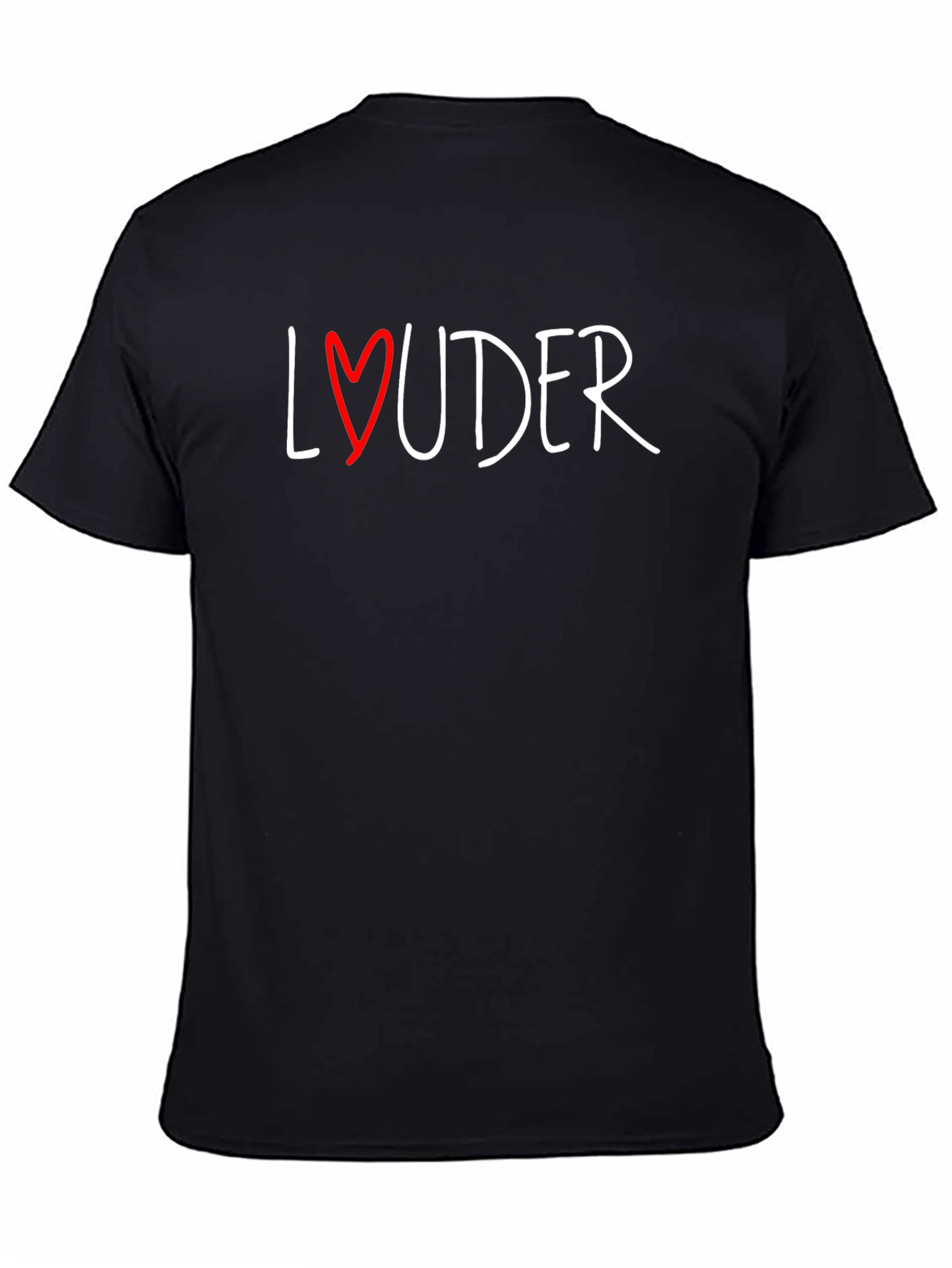 Louder Heart Graphic Black T-Shirt