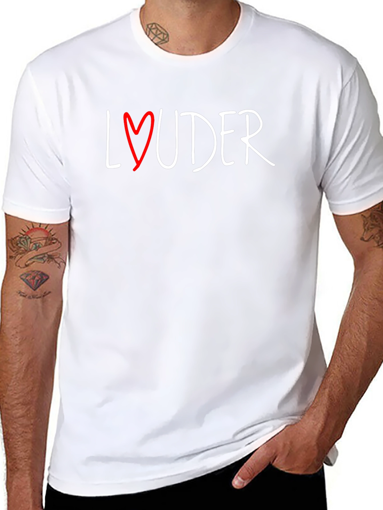 Louder Heart Graphic Black T-Shirt
