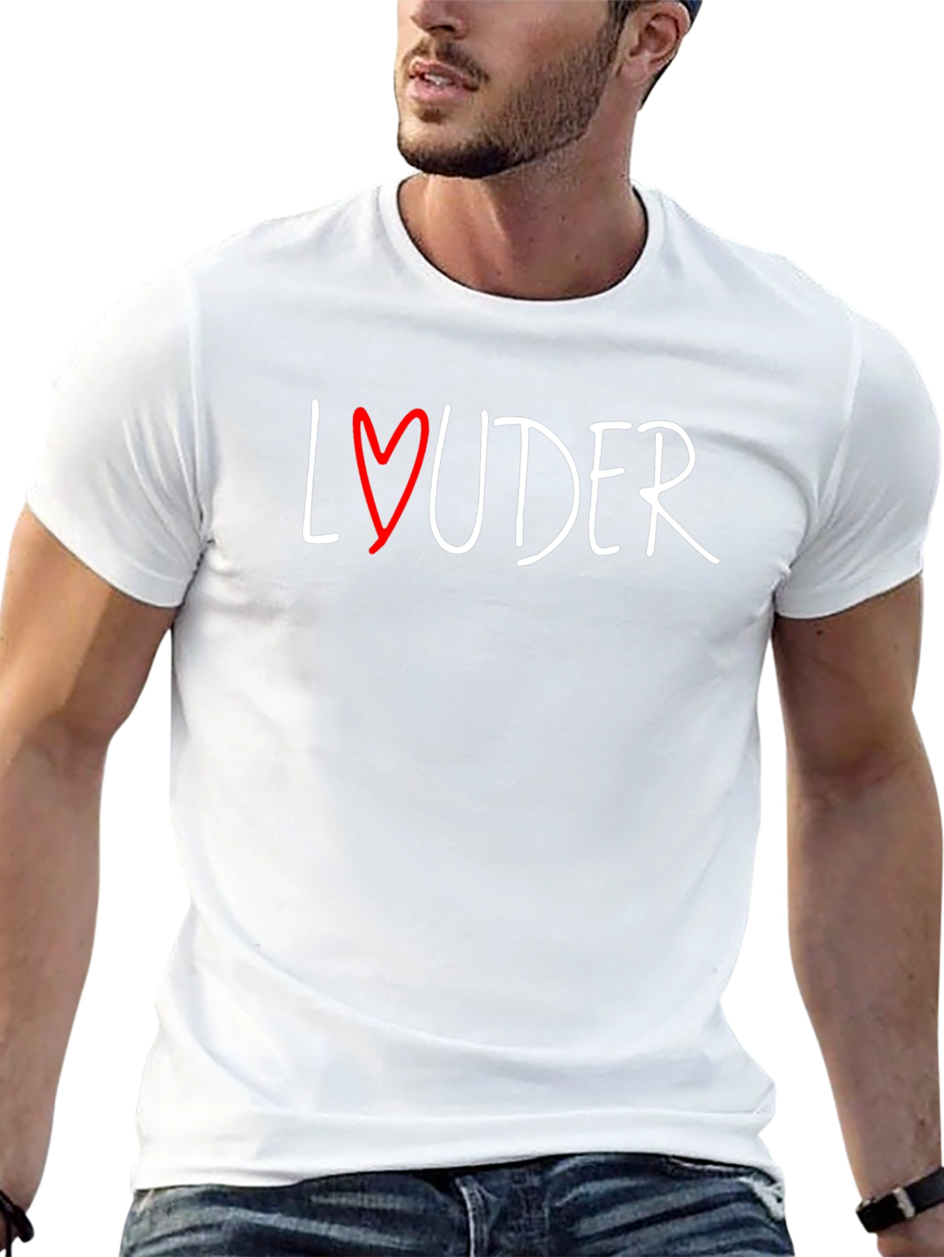 Louder Heart Graphic Black T-Shirt