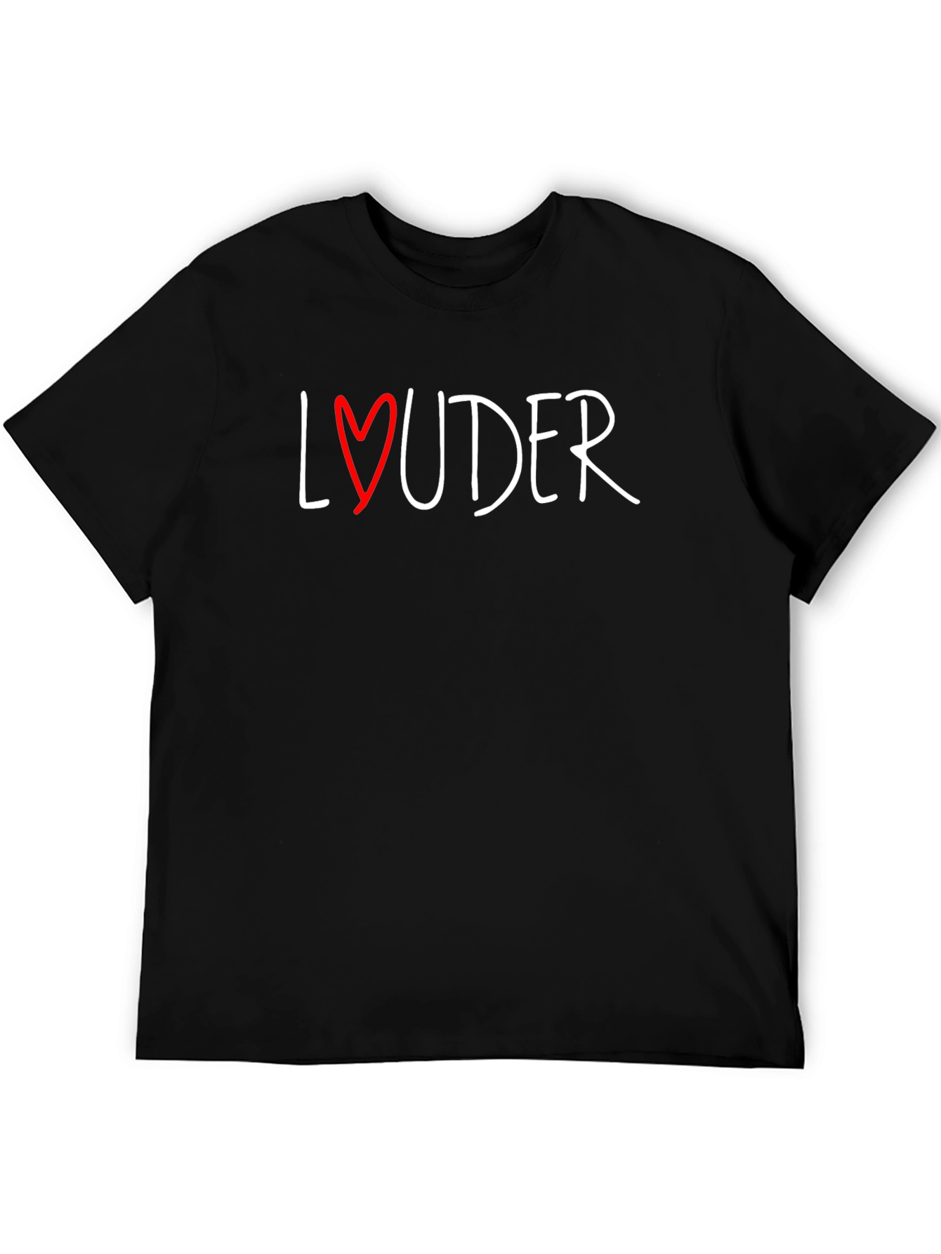 Louder Heart Graphic Black T-Shirt