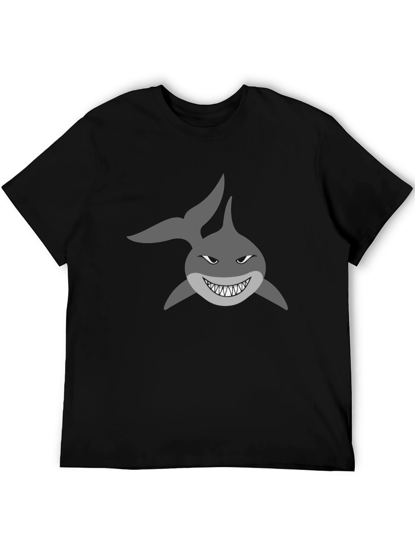Mens Black T-Shirt with Shark Graphic
