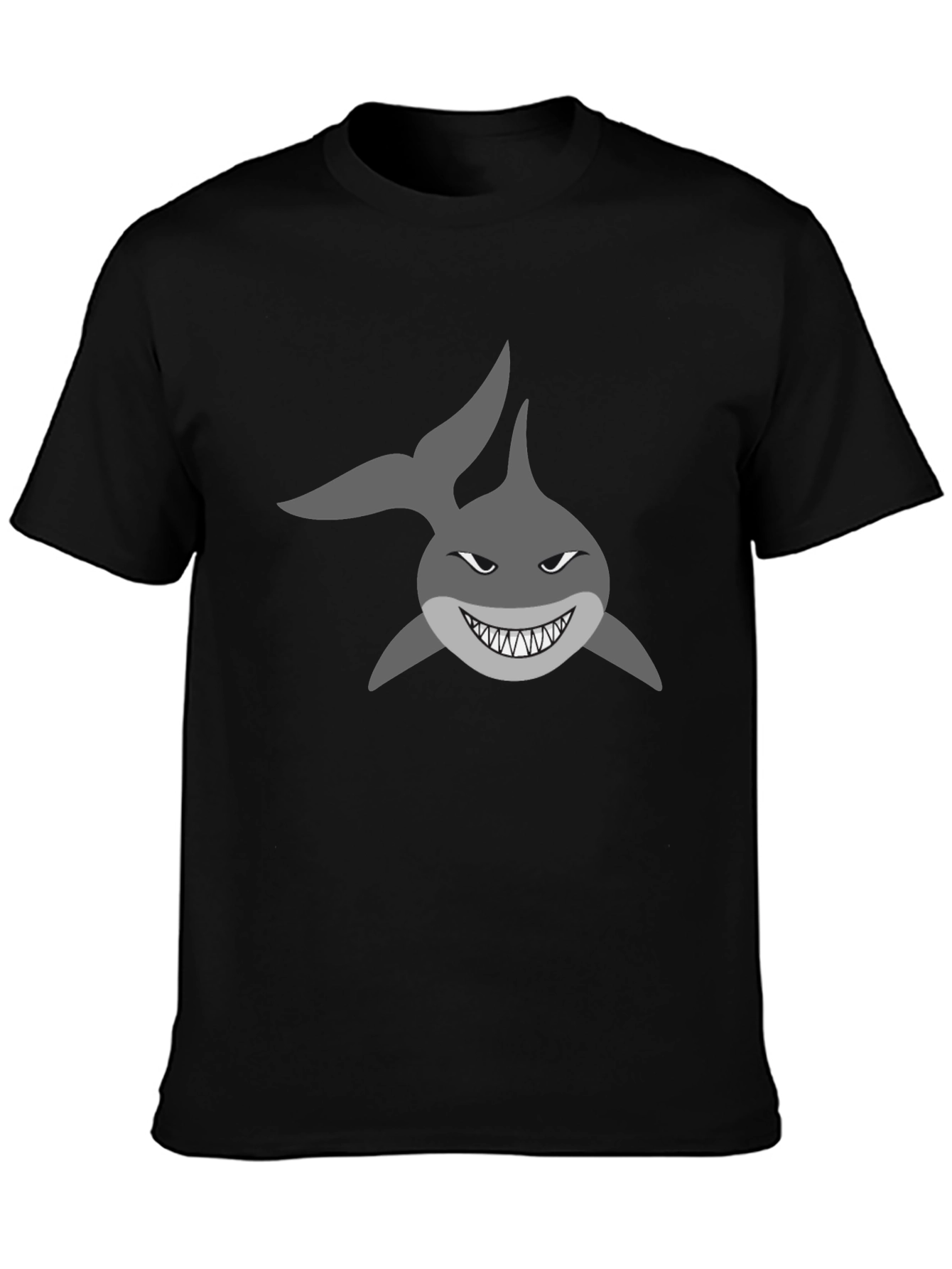 Mens Black T-Shirt with Shark Graphic