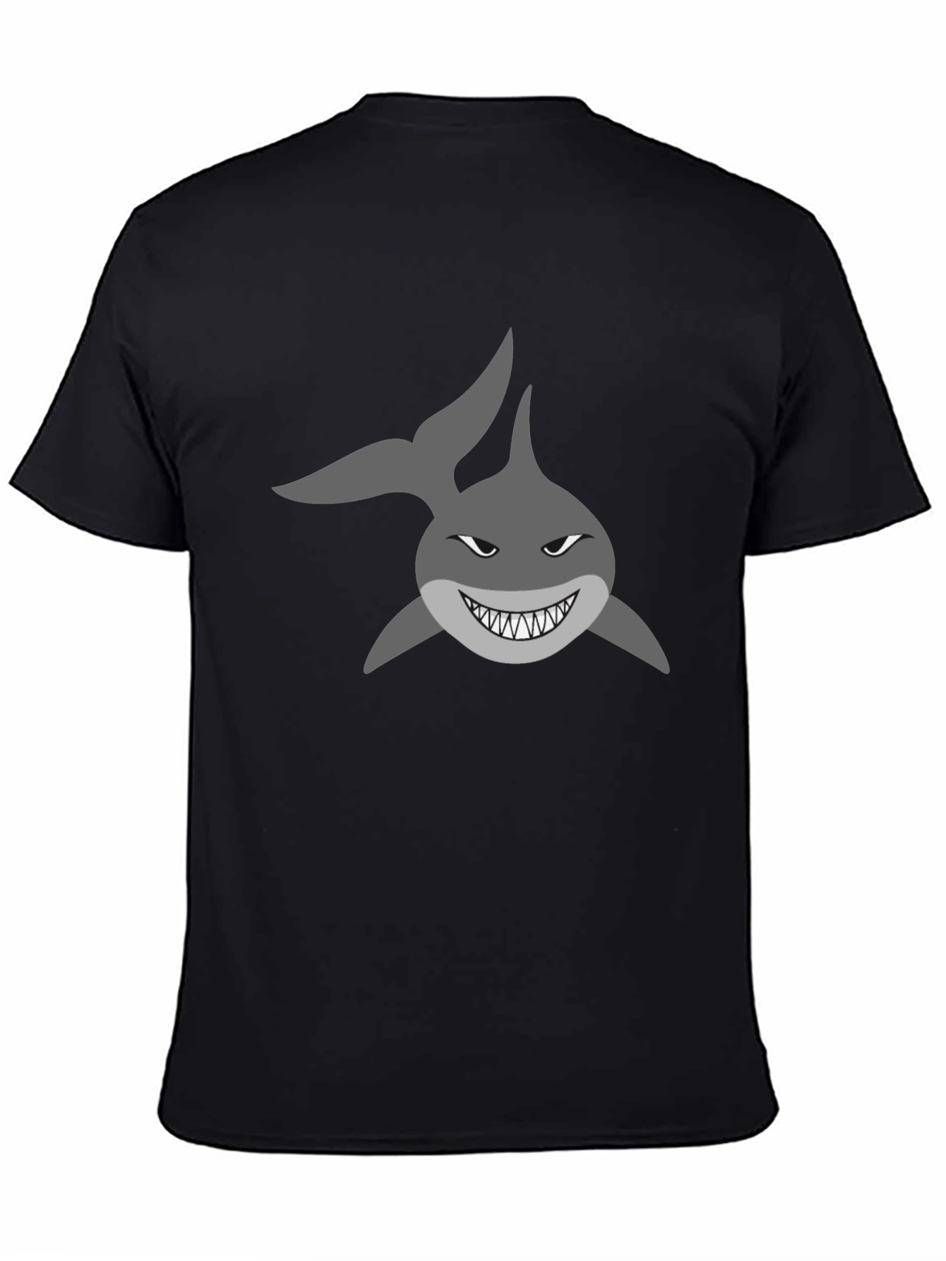 Mens Black T-Shirt with Shark Graphic