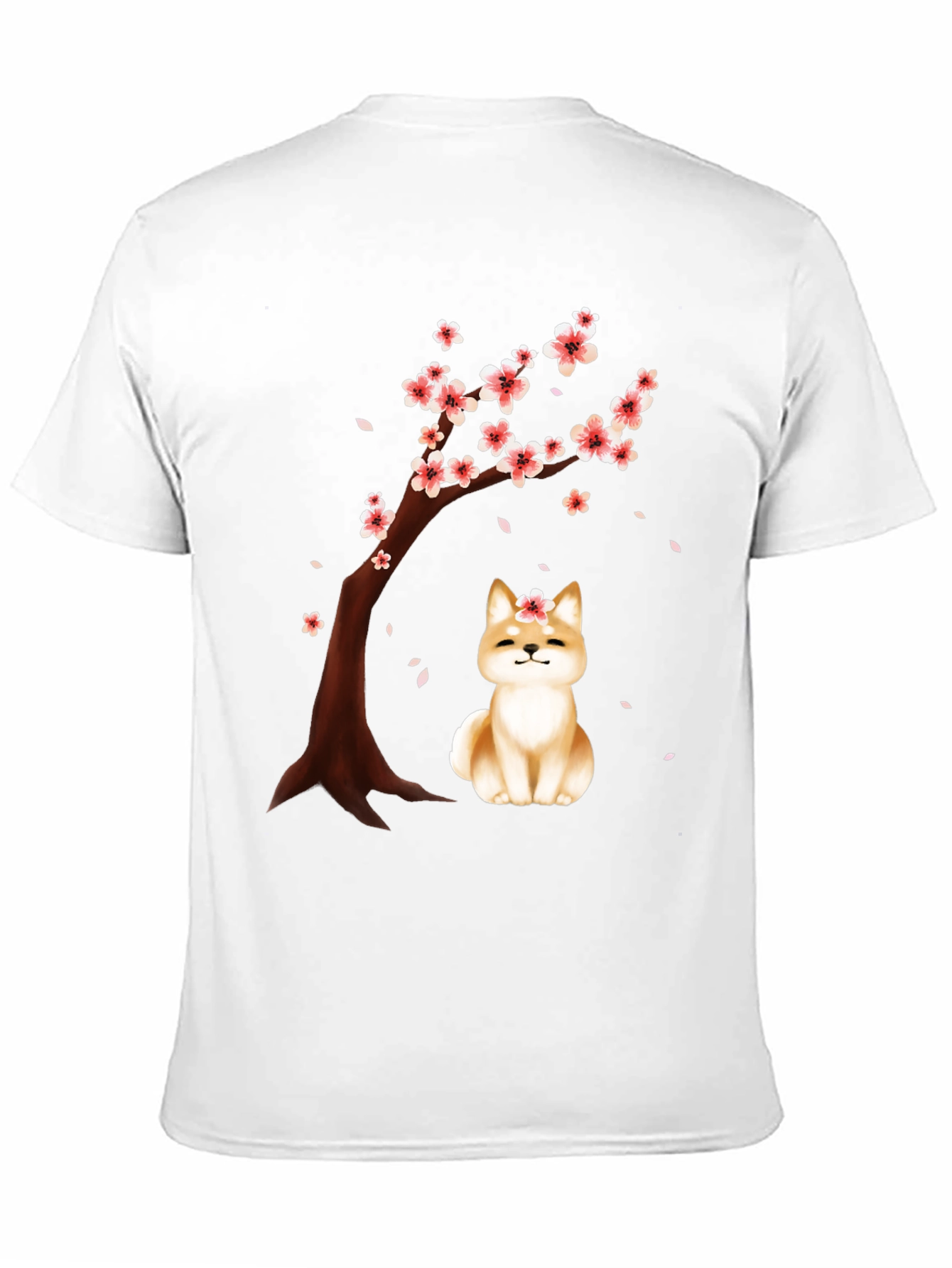 Sakura Shiba Inu Black T-Shirt