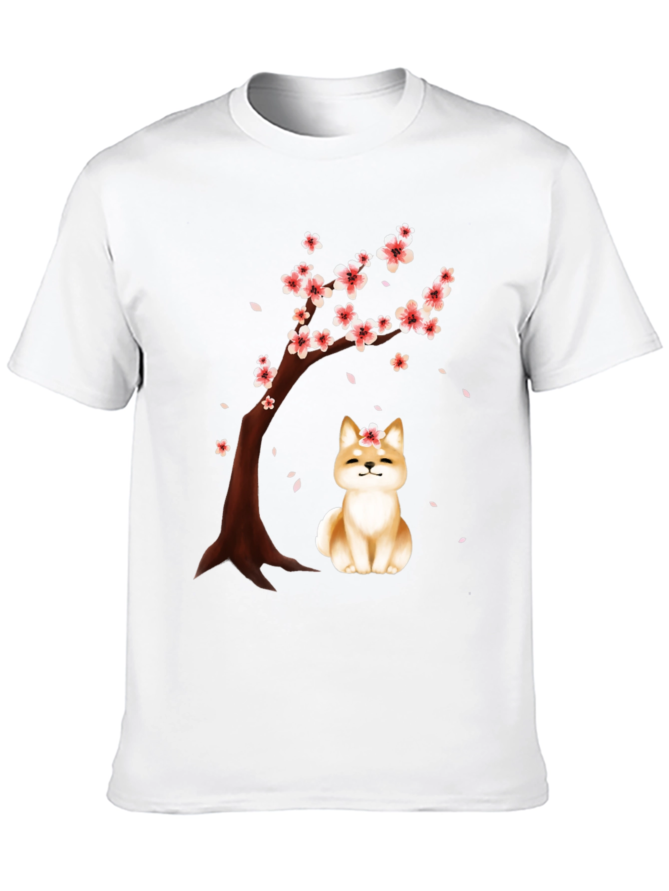 Sakura Shiba Inu Black T-Shirt