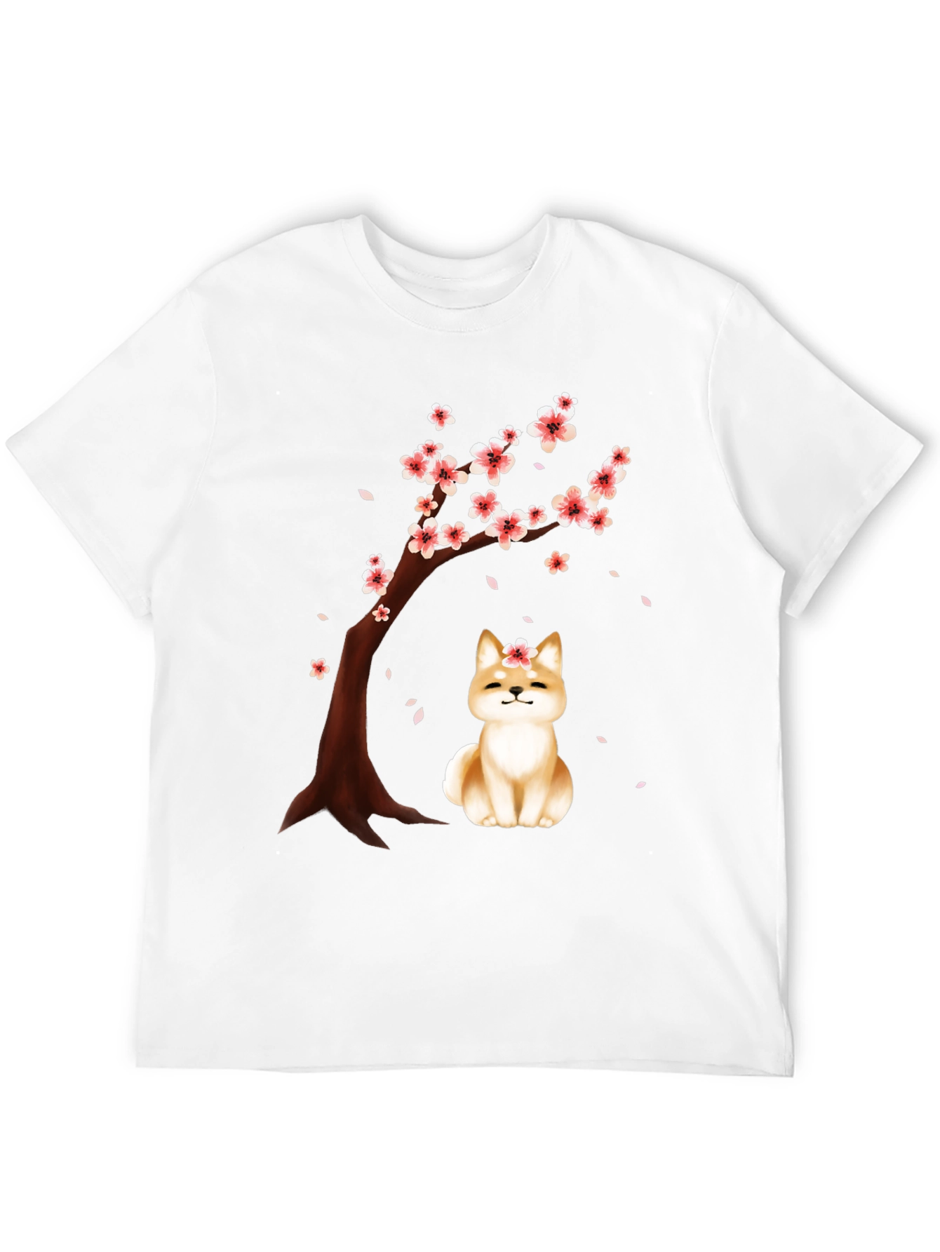 Sakura Shiba Inu Black T-Shirt