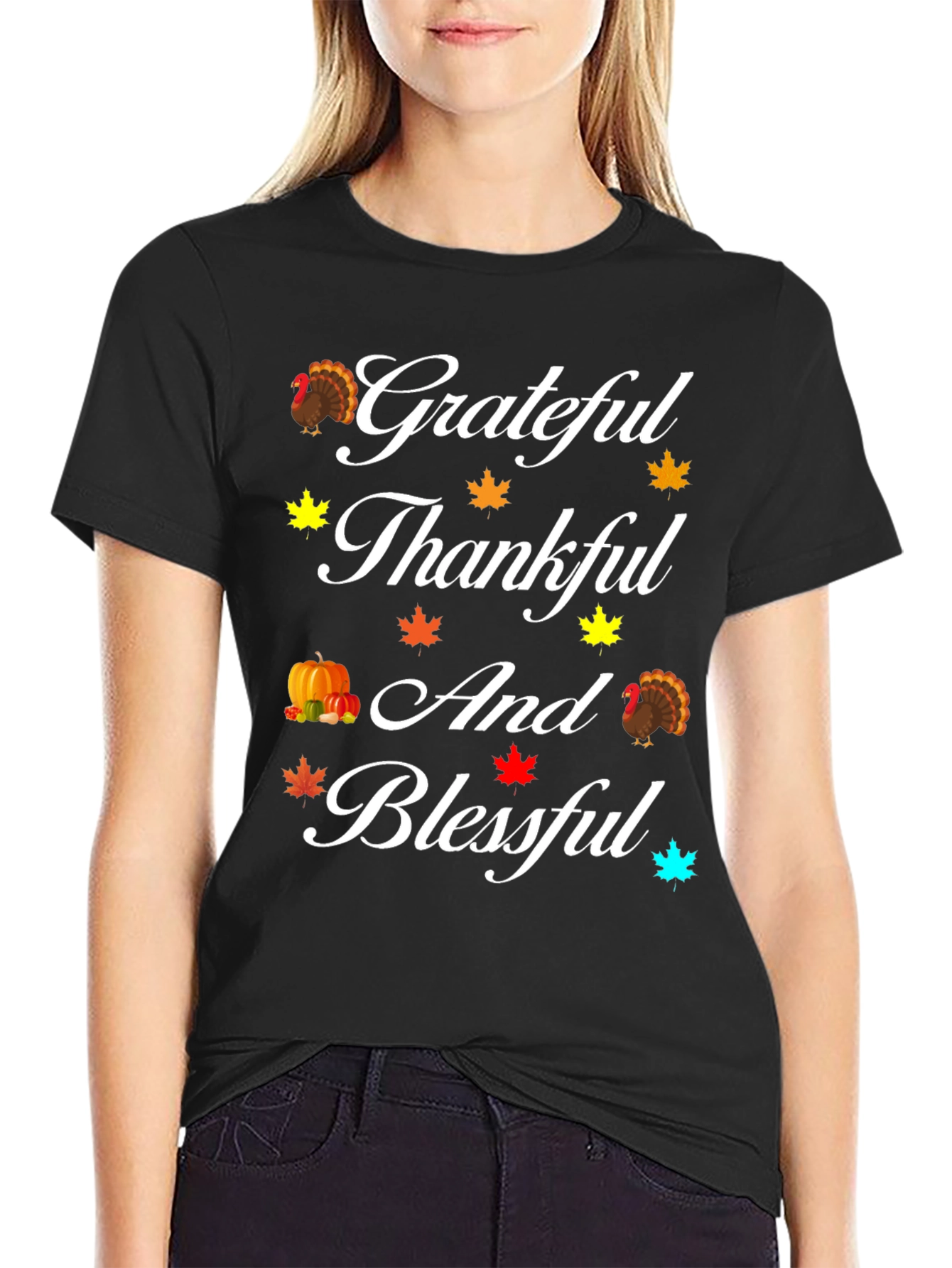 Thanksgiving Grateful Thankful Blessed T-Shirt