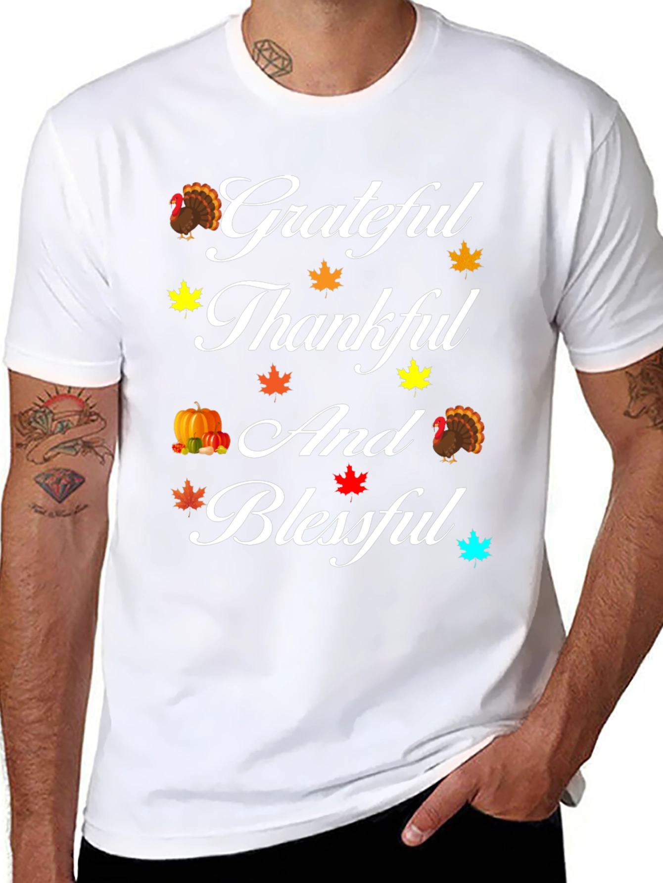 Thanksgiving Grateful Thankful Blessed T-Shirt