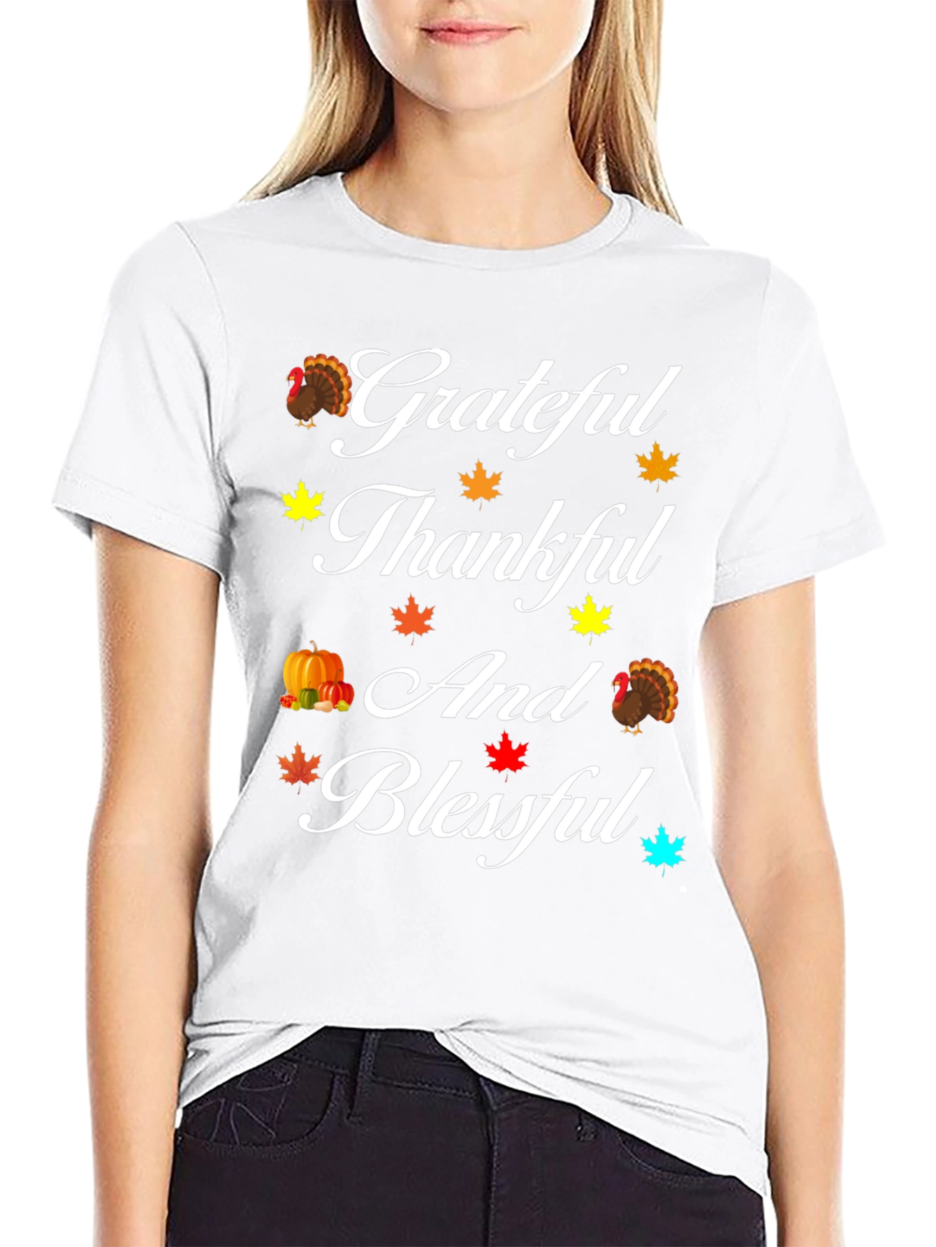 Thanksgiving Grateful Thankful Blessed T-Shirt